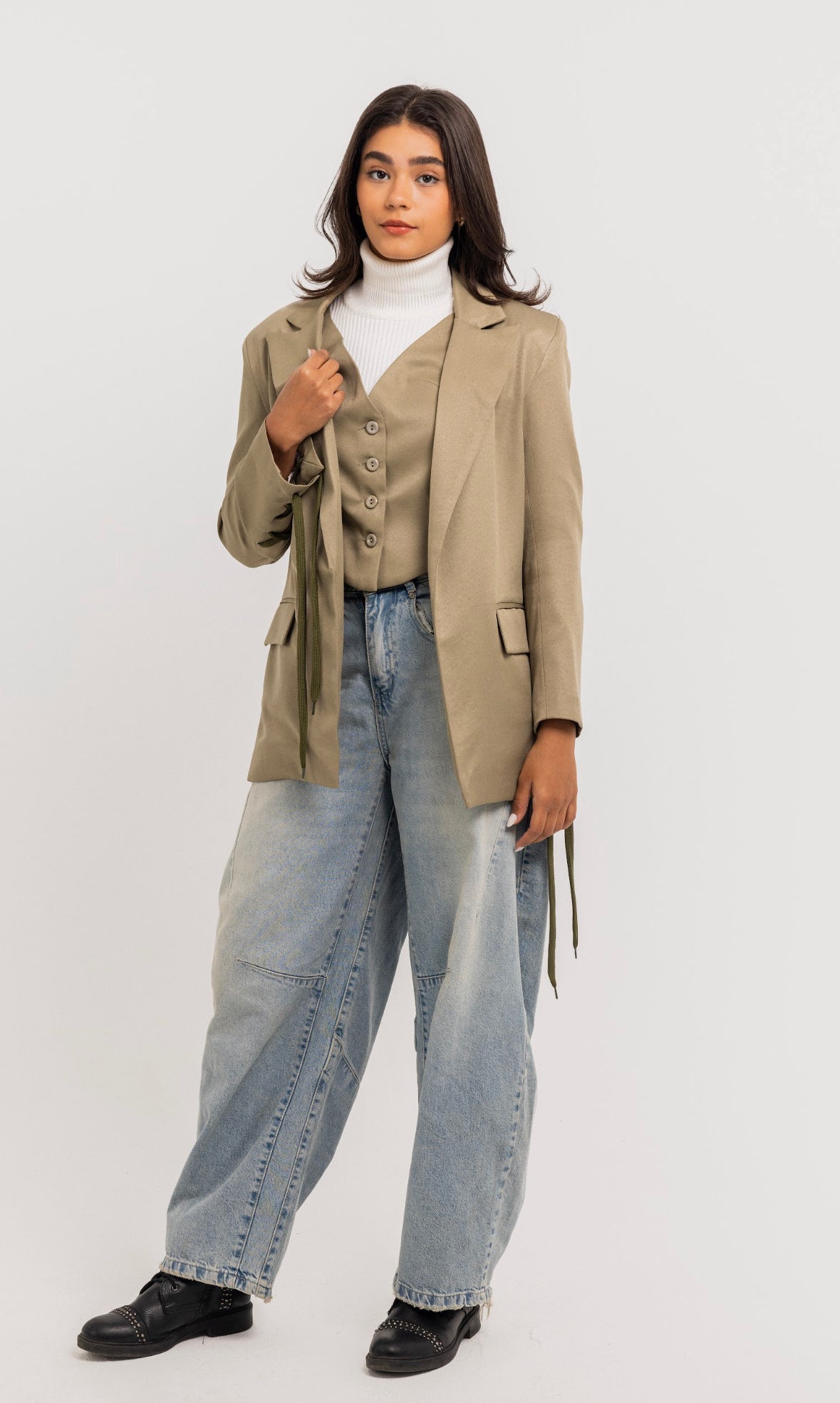 Olive Double Blazer