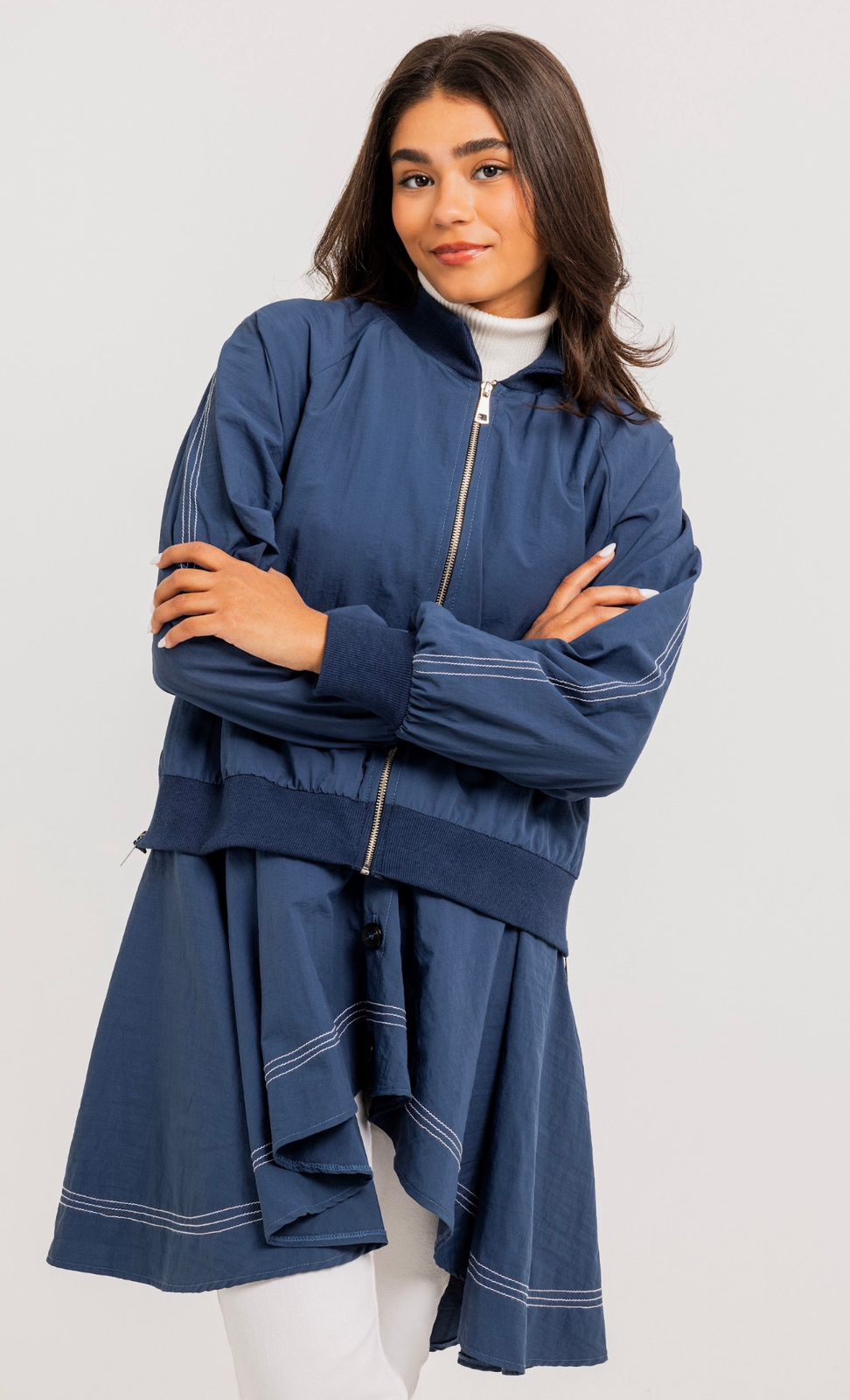 Blue Double Stitches Urban Jacket