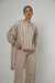 Beige Striped Linen Top - Theyab