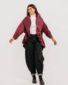 Burgundy  Elasticated Waterproof Jacket