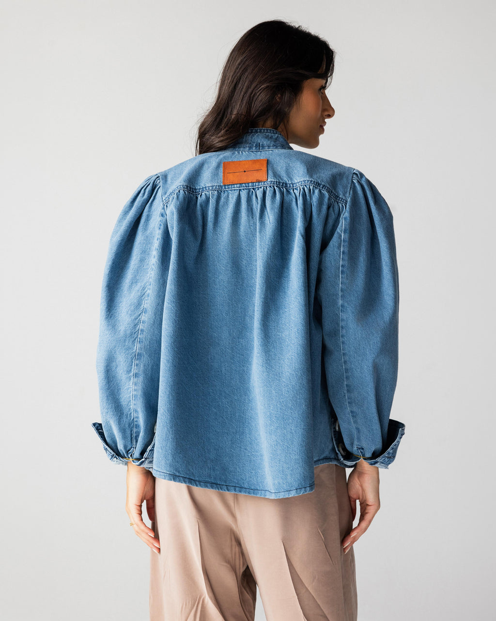 Funnel Neck Denim Jacket