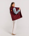 Burgundy Denim Sleeves Blazer