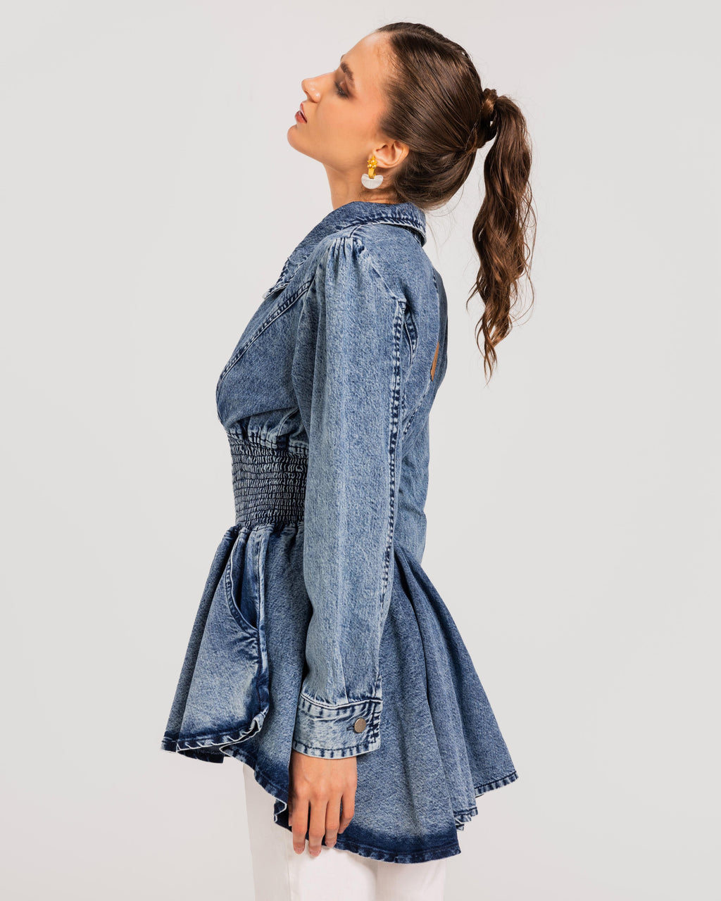 Peplum Denim Jacket