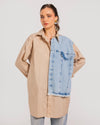 Beige Poplin Denim Shirt