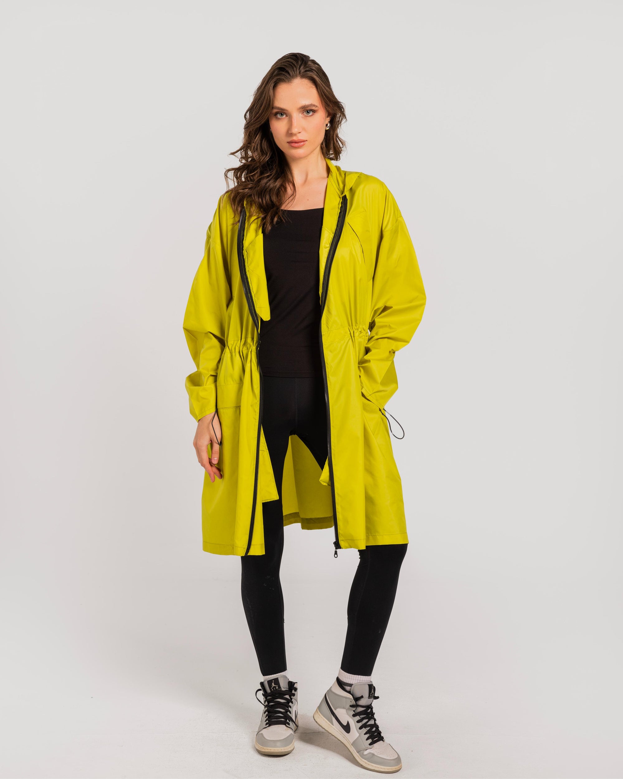 Lime Waterproof Trench Coat