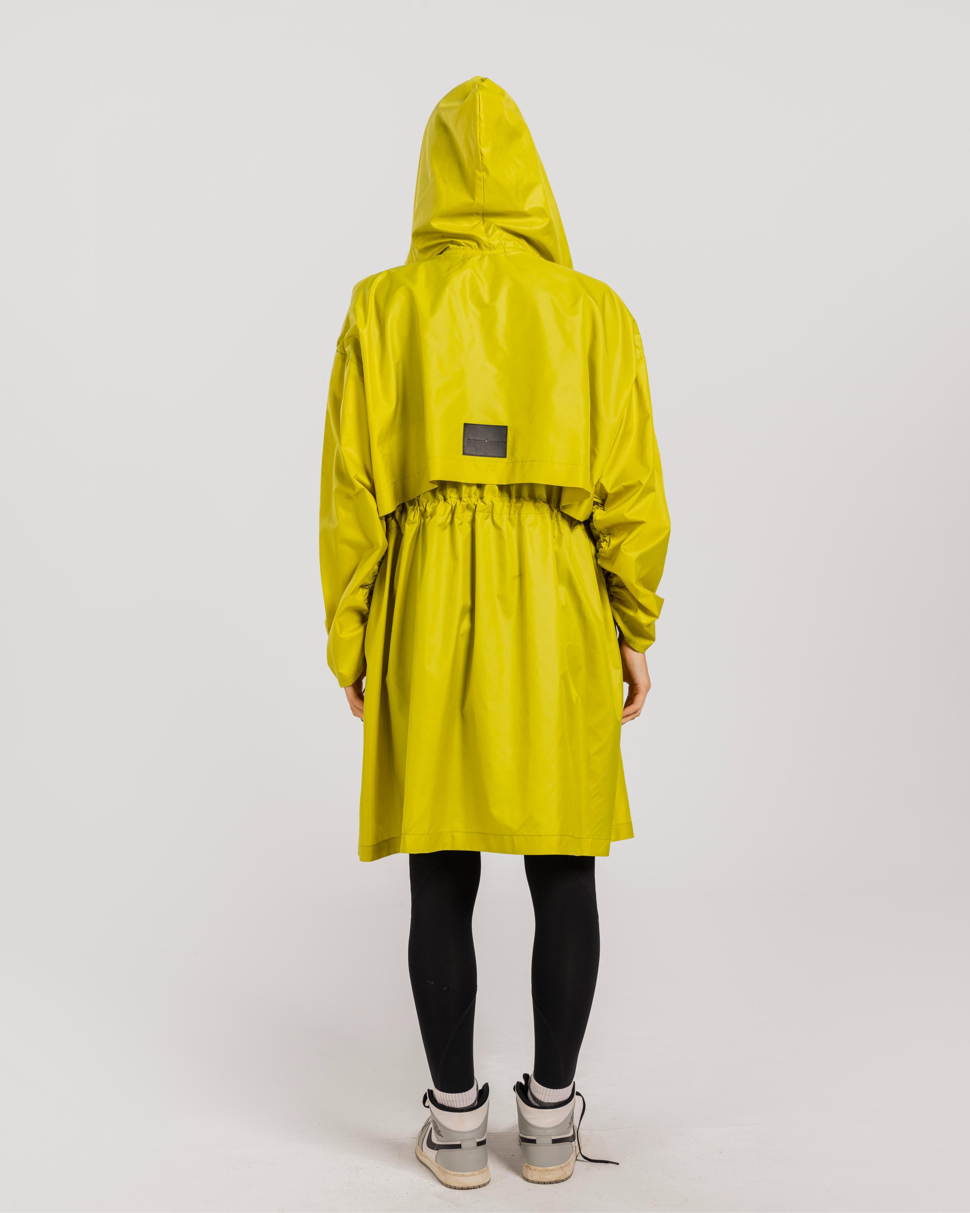 Lime Waterproof Trench Coat