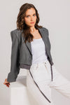 Cropped Stripped Blazer