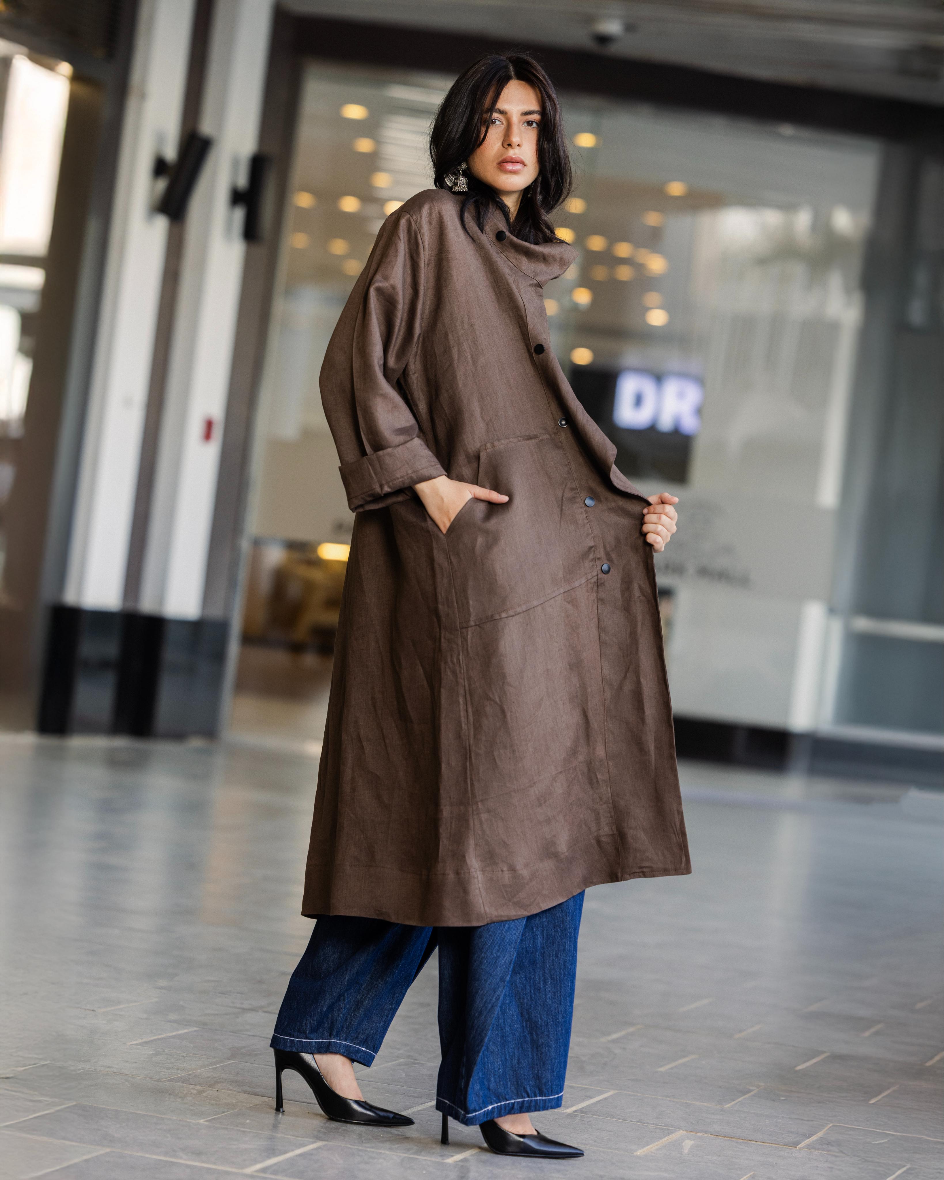 Brown Buttoned Up Cardigan