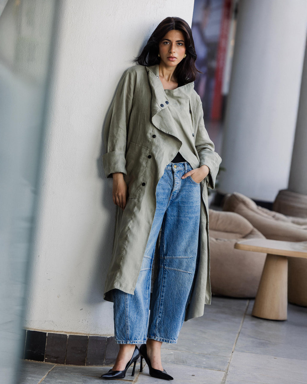 Olive Buttoned Up Cardigan