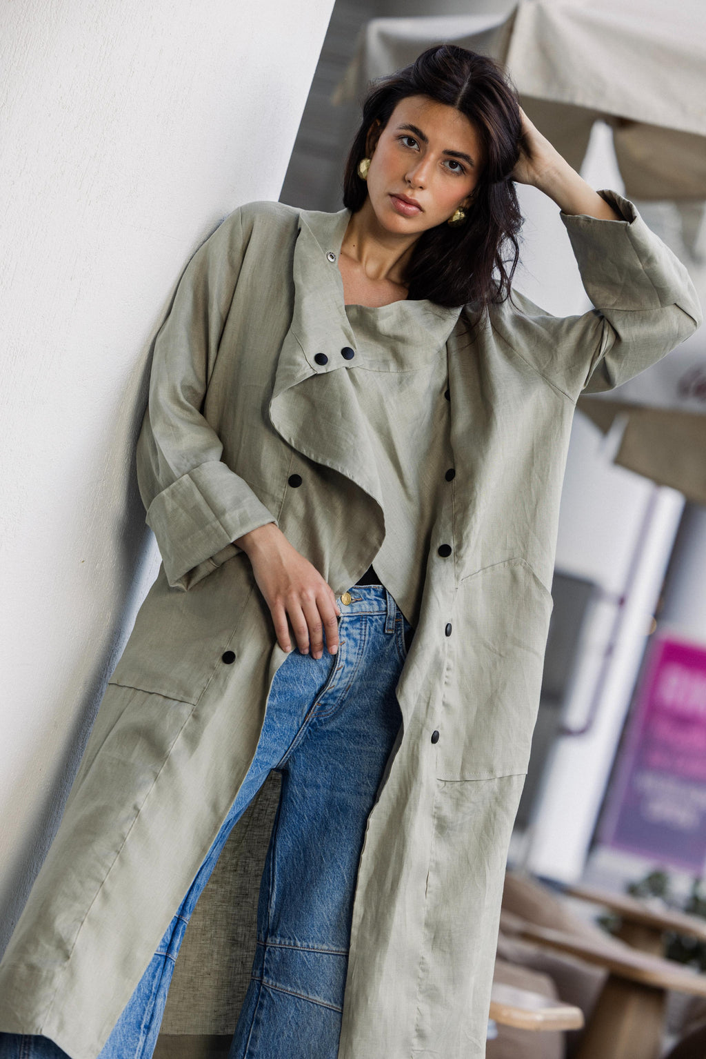 Olive Buttoned Up Cardigan