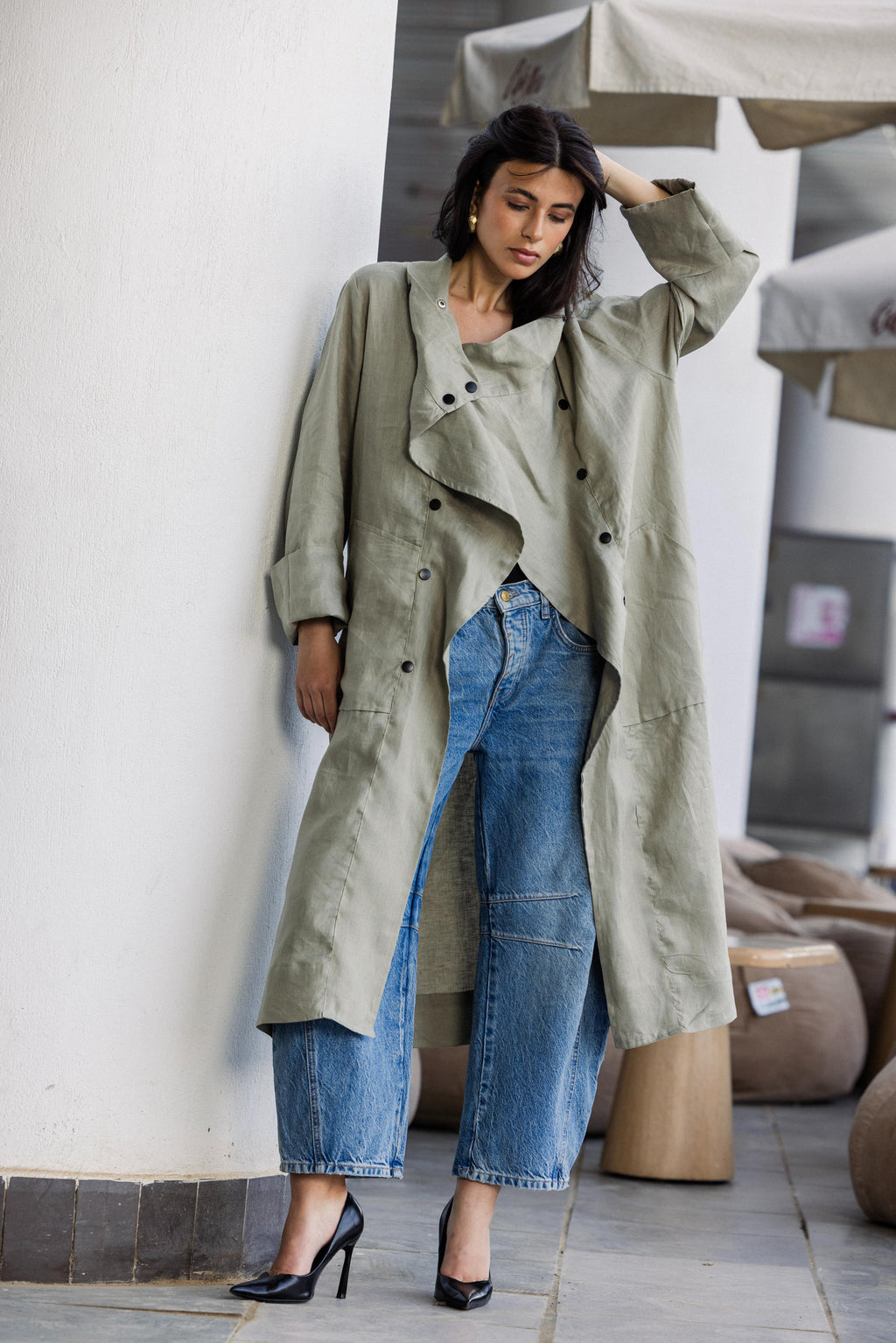 Olive Buttoned Up Cardigan