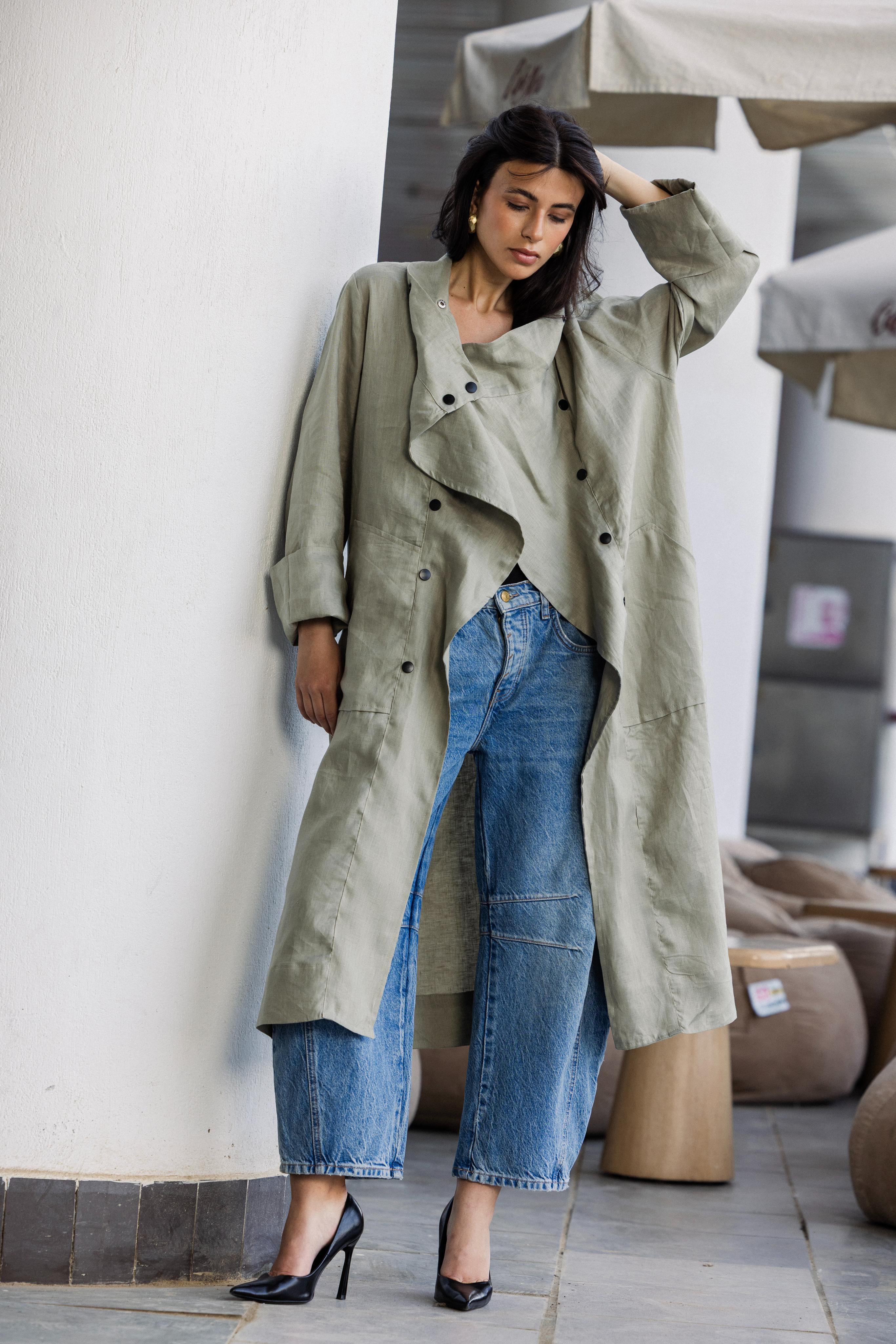 Olive Buttoned Up Cardigan