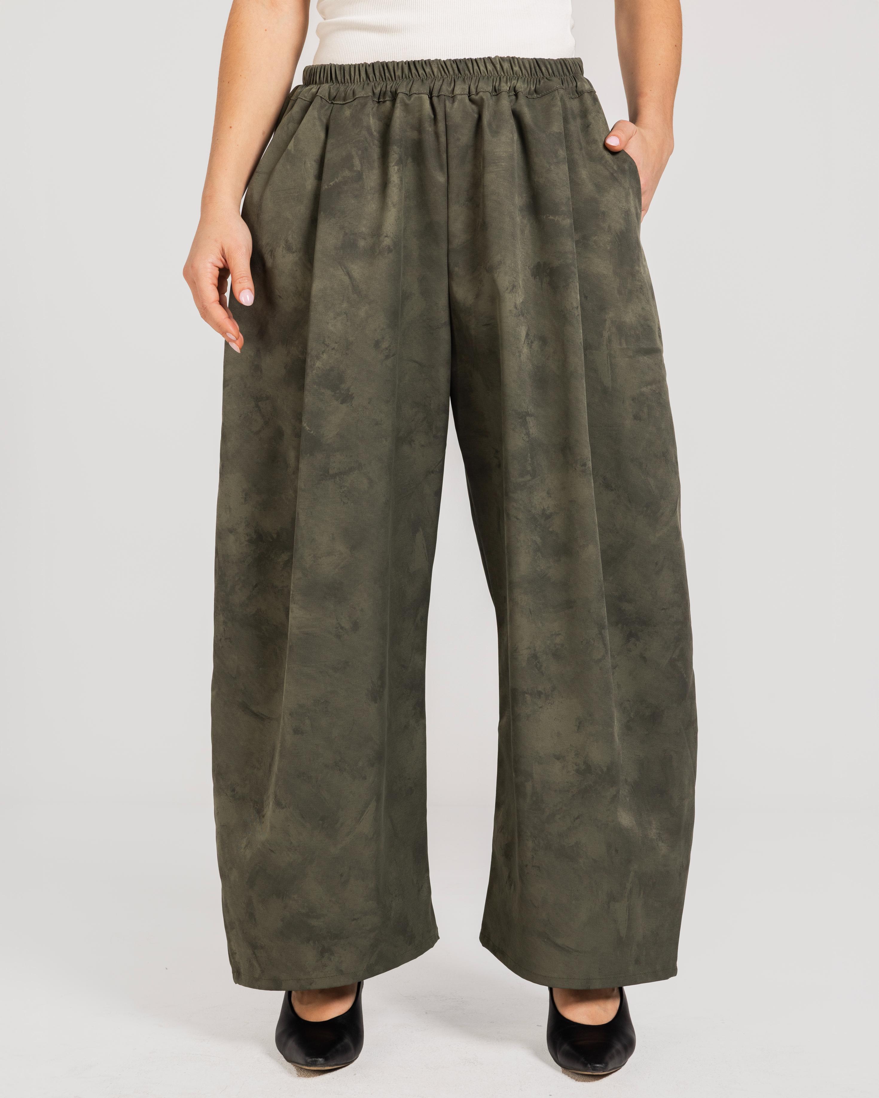 Olive Camouflage Barrel Pants