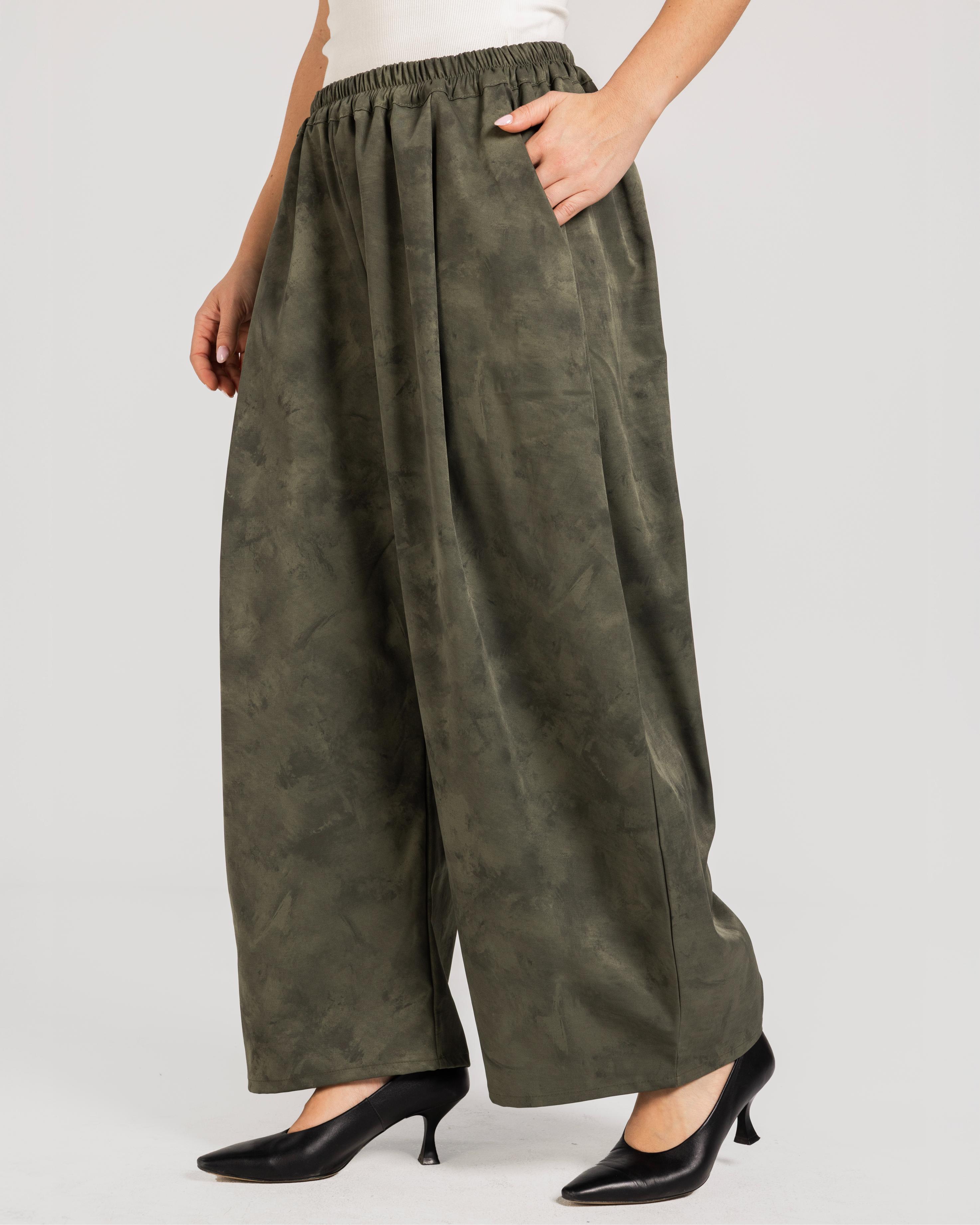 Olive Camouflage Barrel Pants