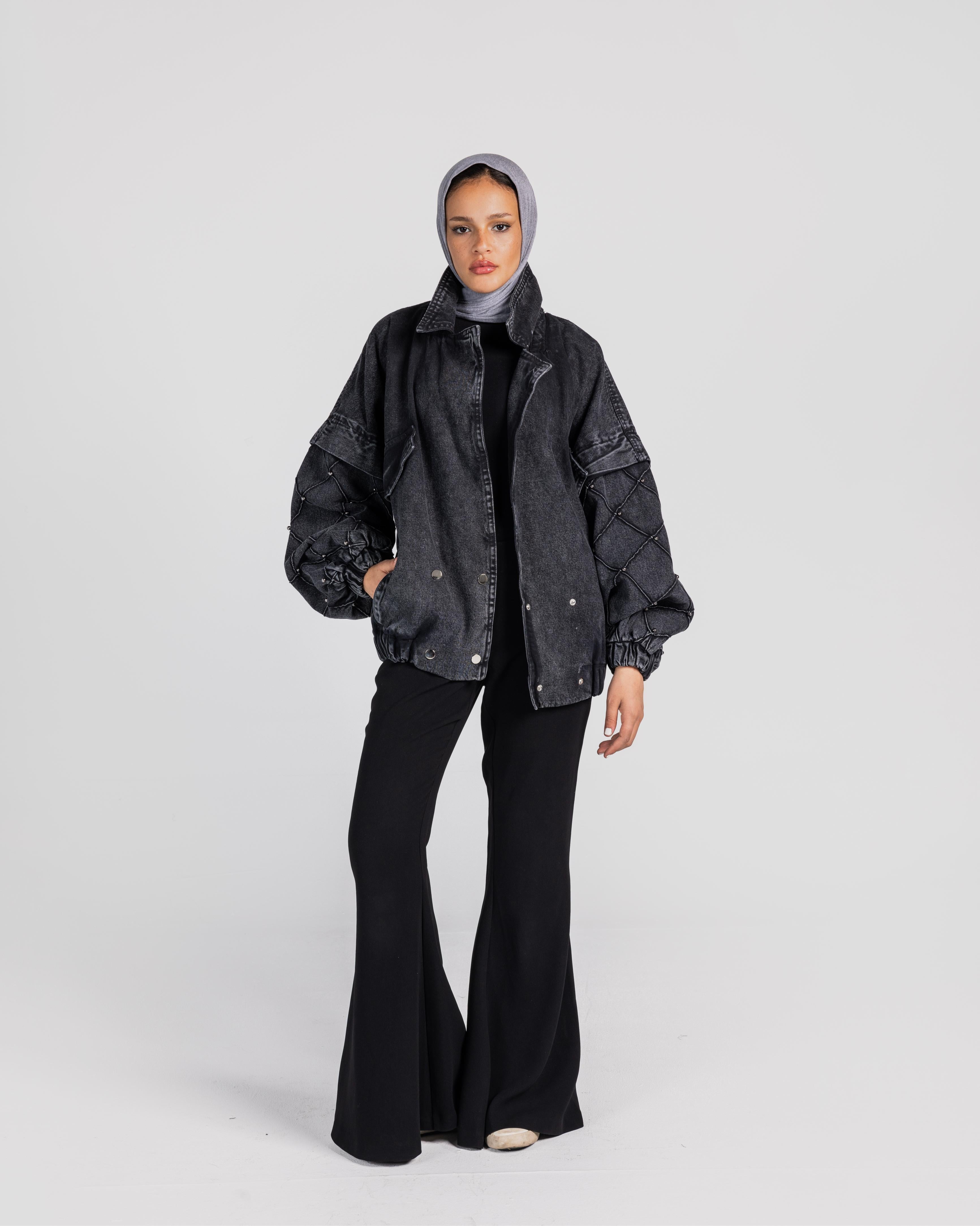 The Black Bomb Denim Jacket