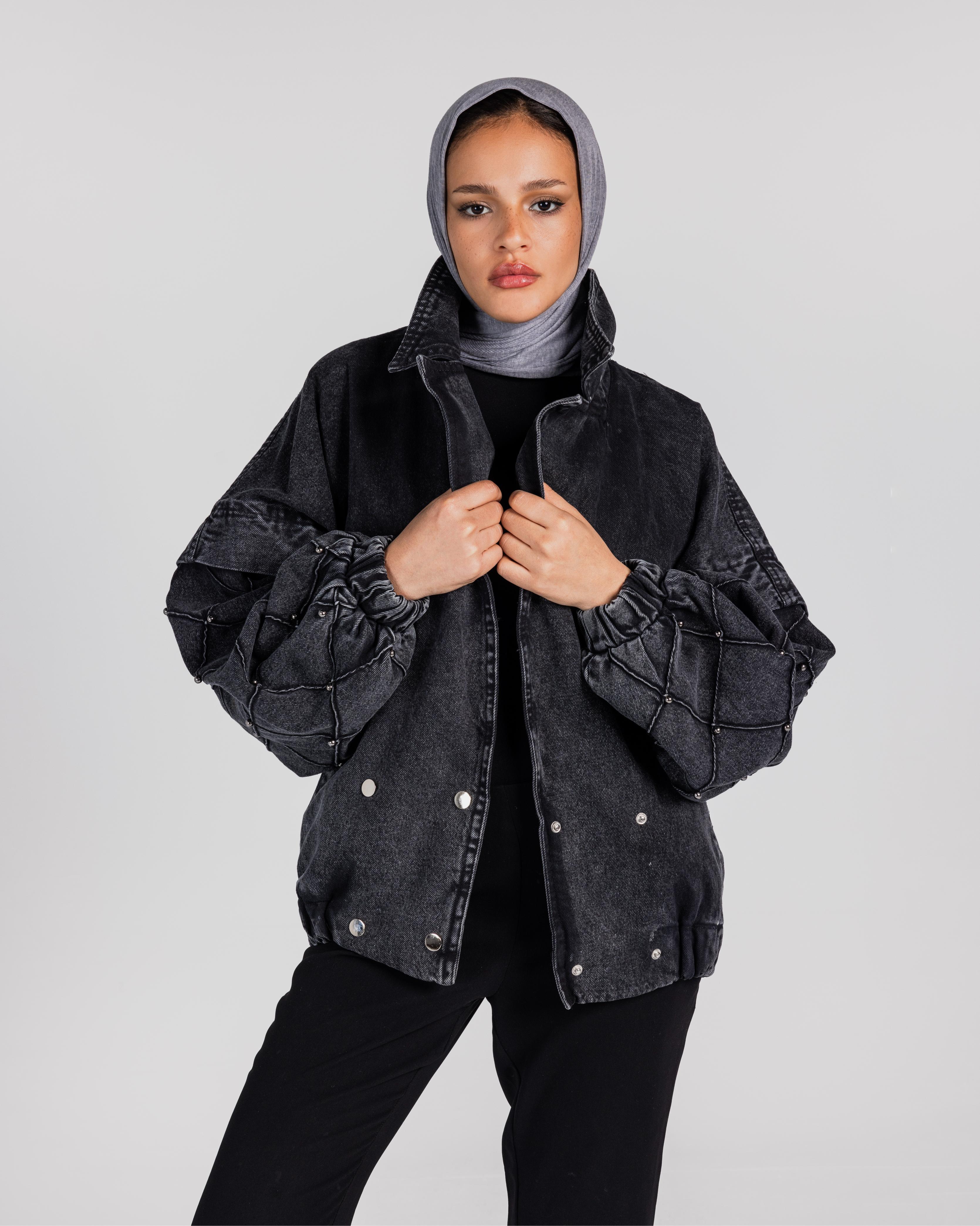 The Black Bomb Denim Jacket