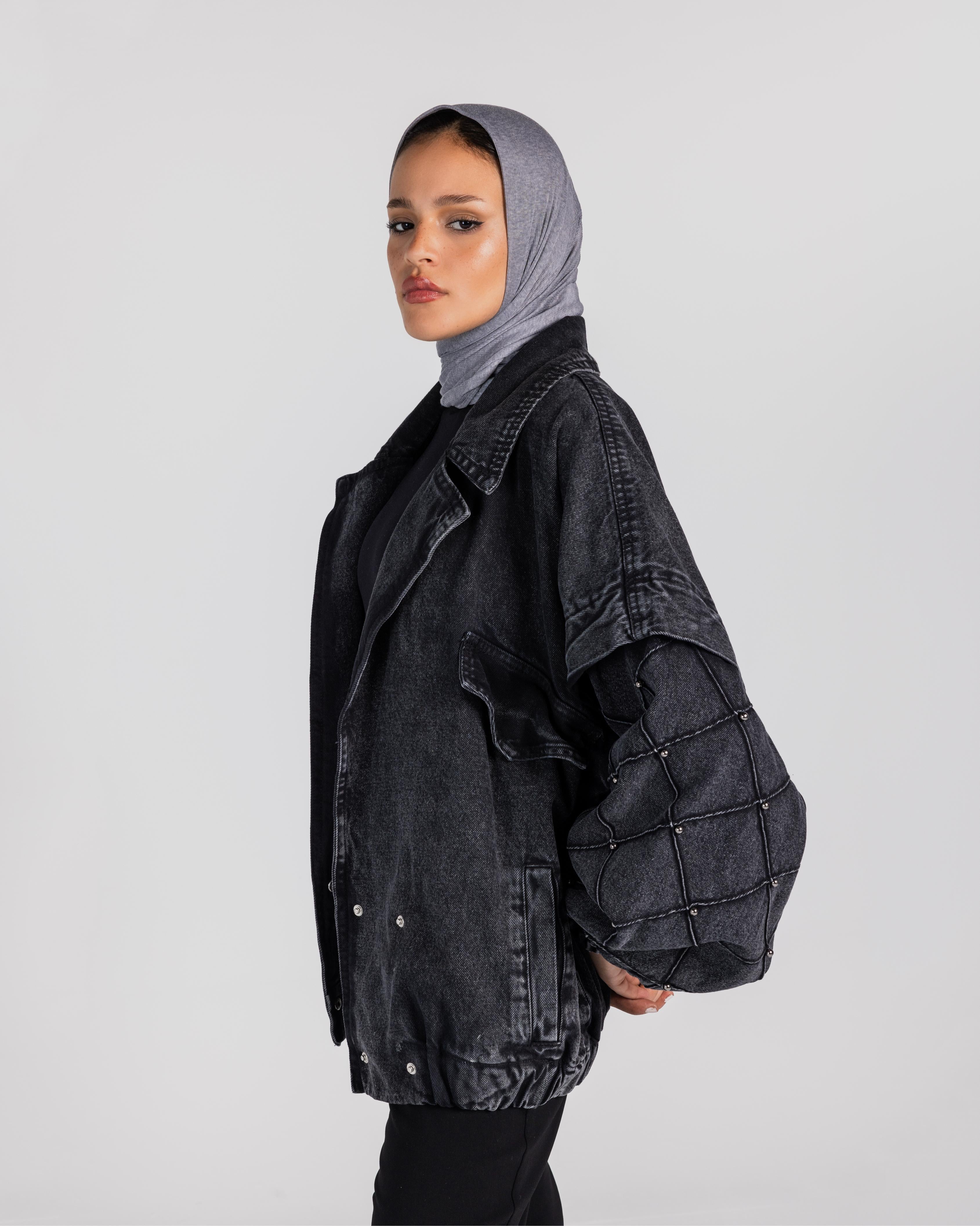 The Black Bomb Denim Jacket