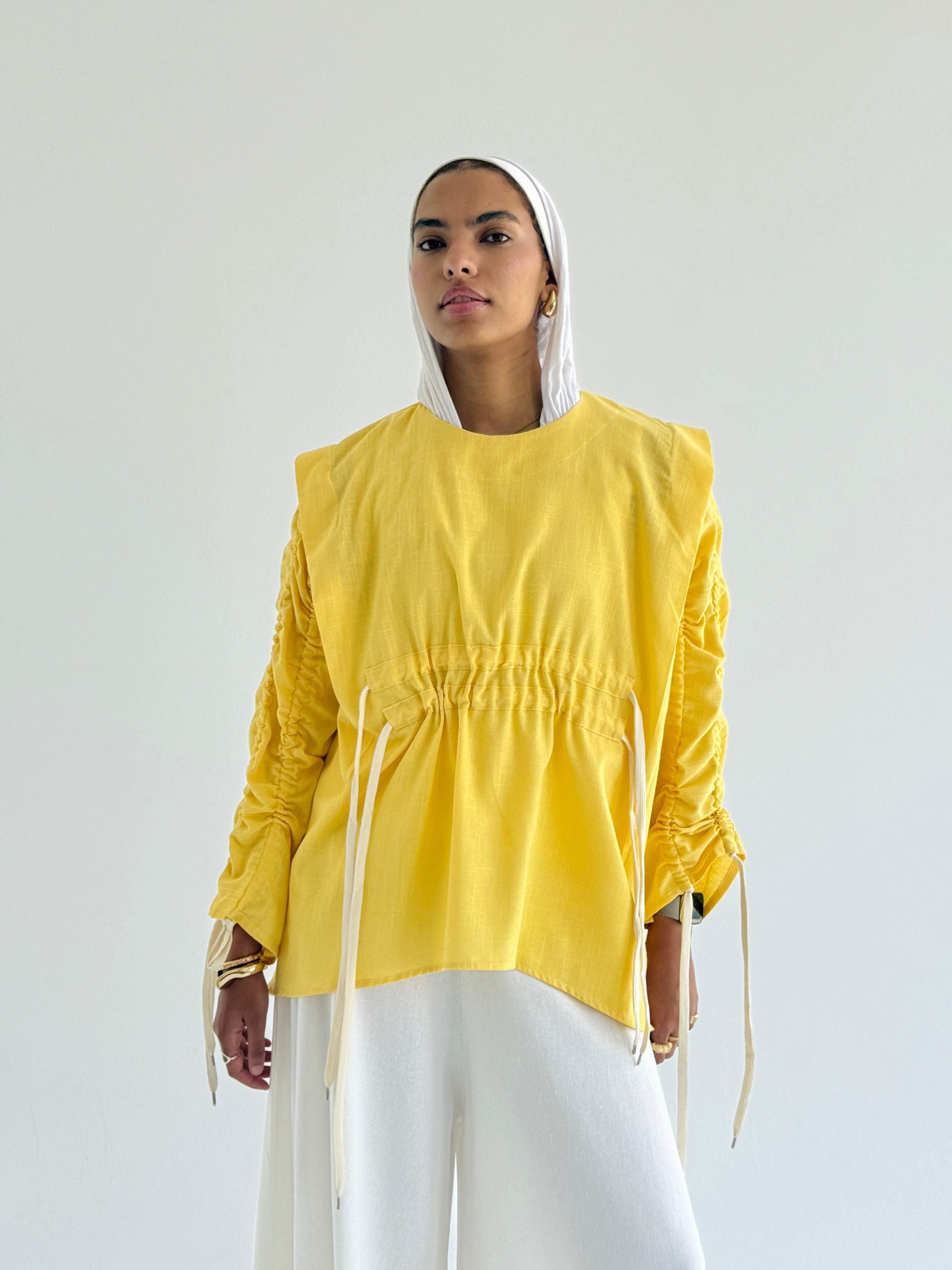 Yellow Double Drawstring Top