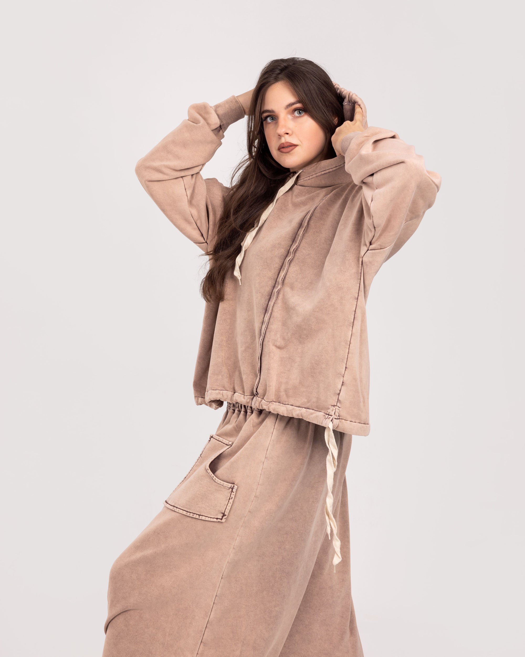 Beige Washed Sherwal Set