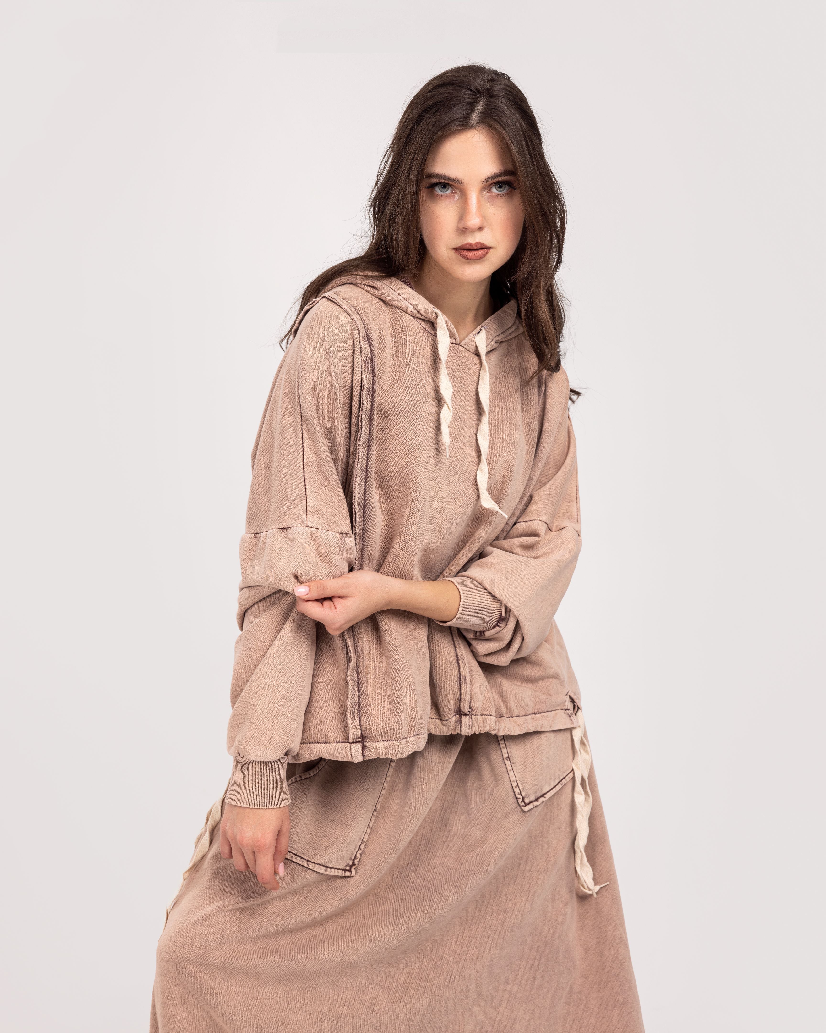 Beige Washed Sherwal Set