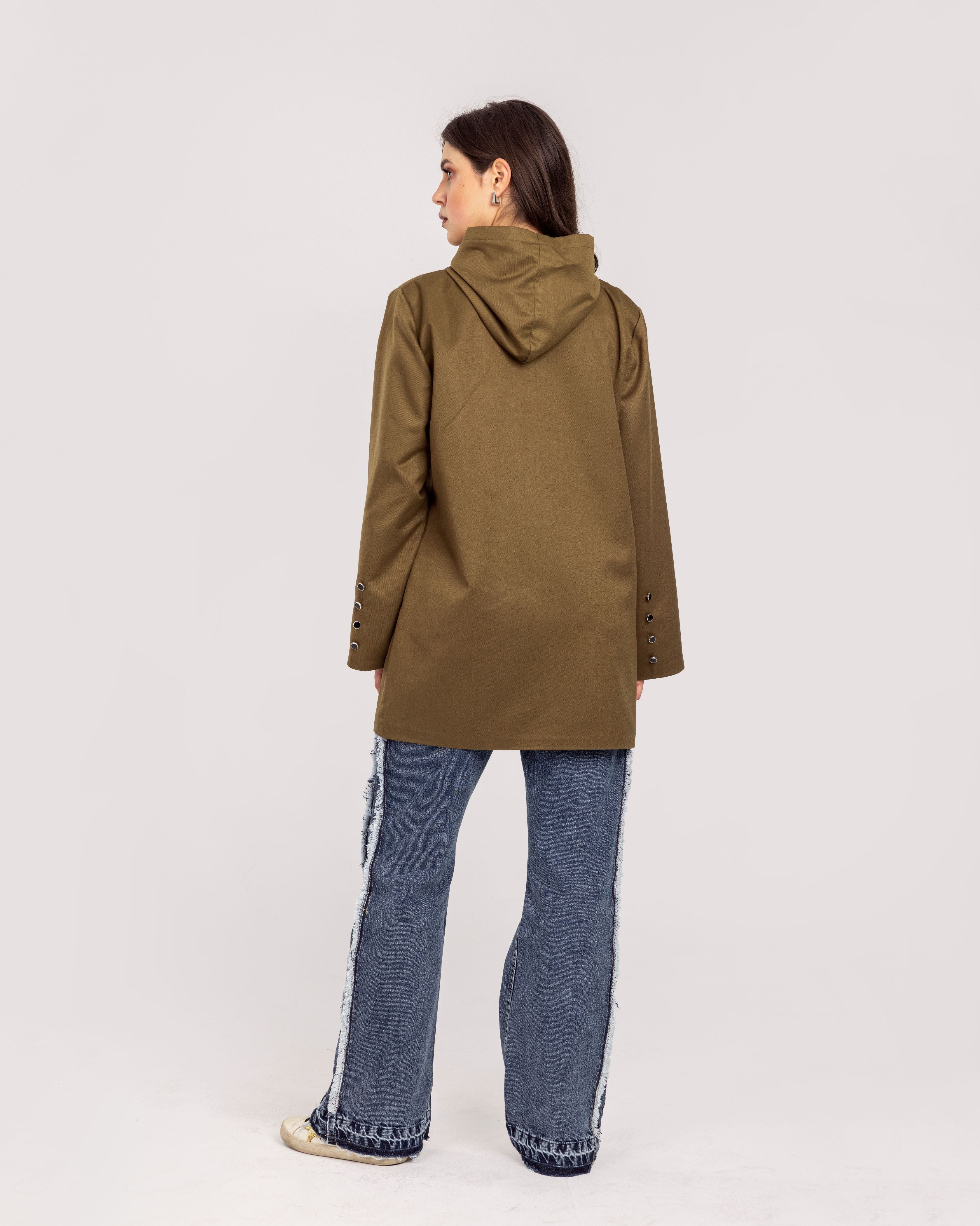 Olive Hooded Blazer