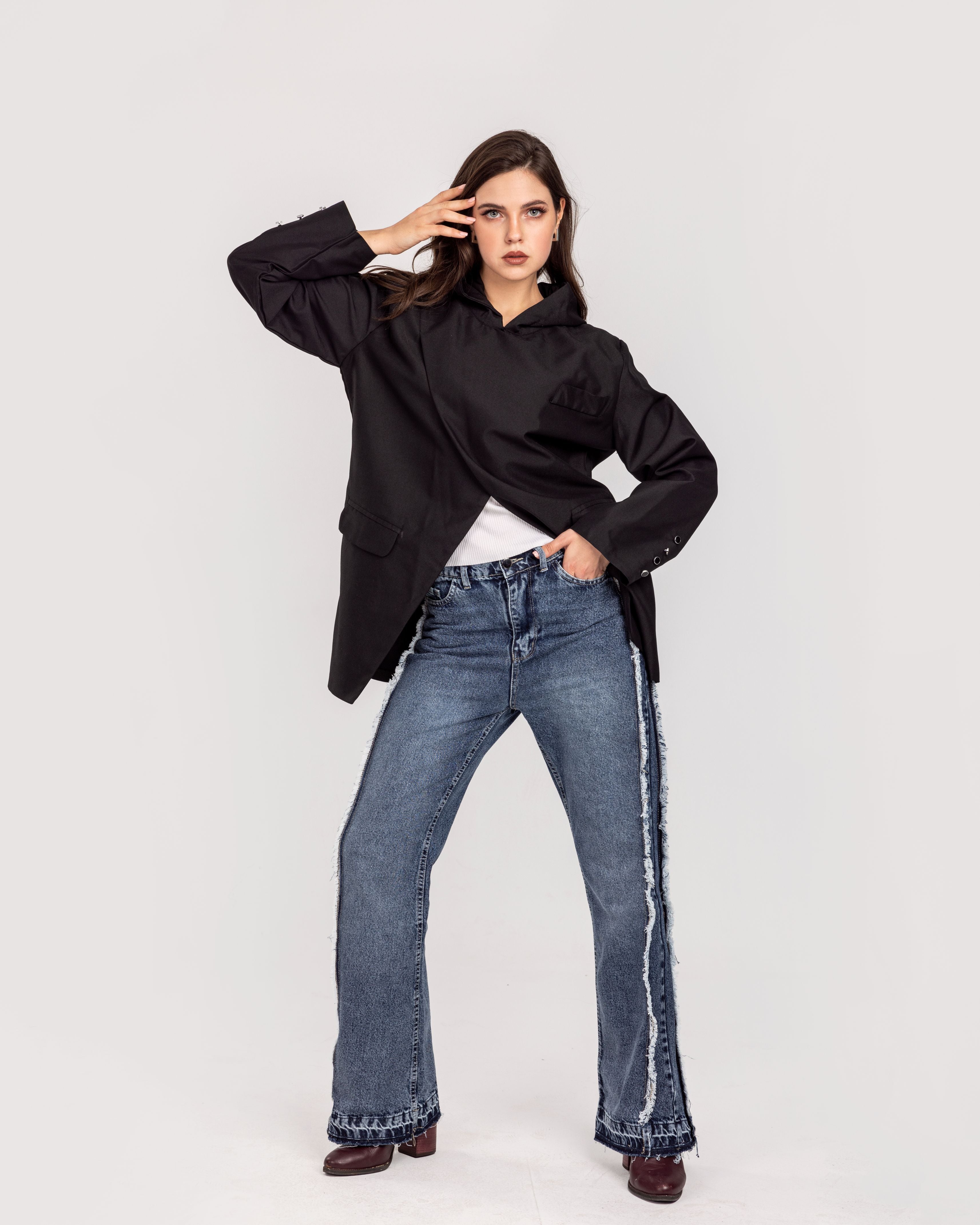 Black Hooded Blazer
