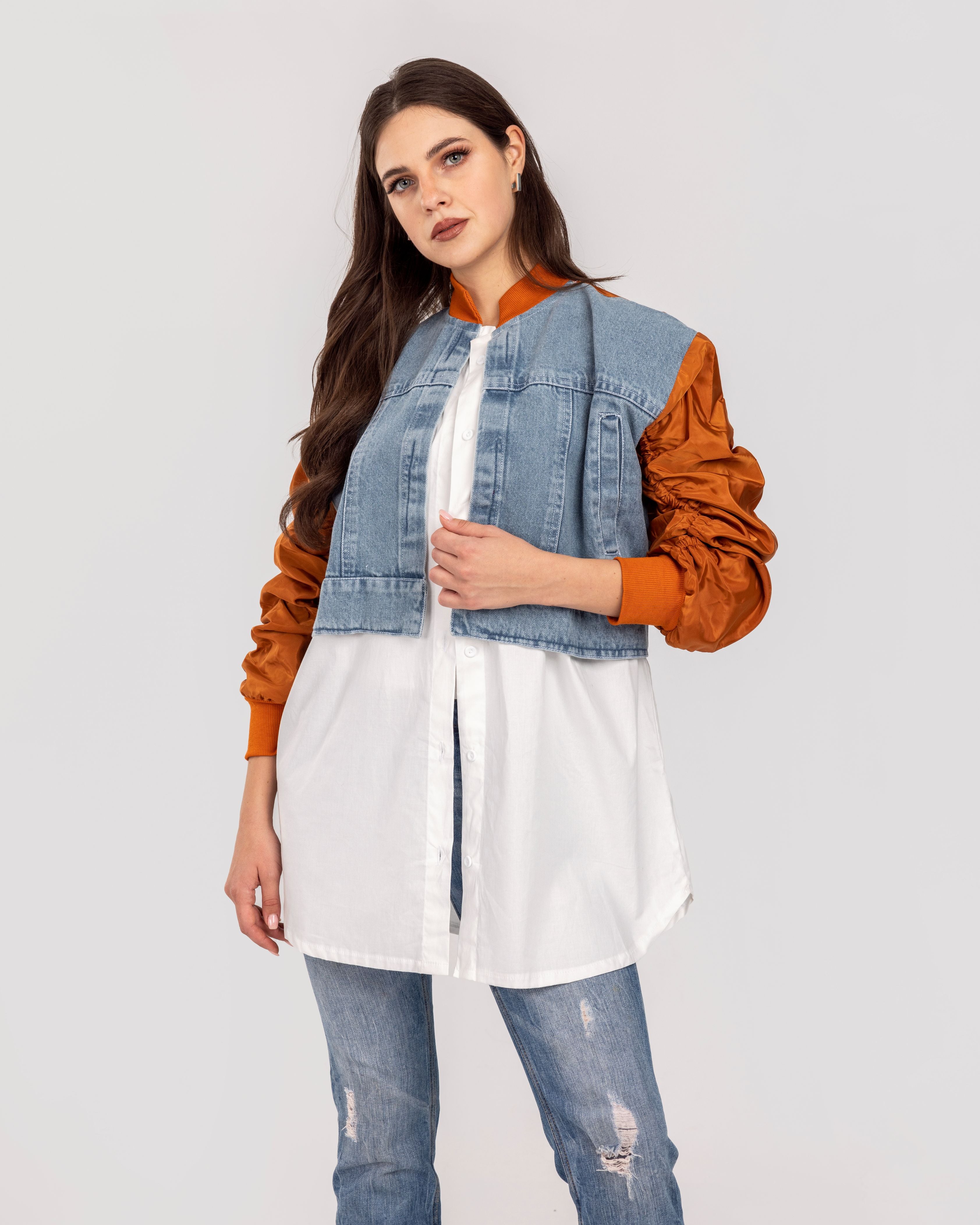 Maroon Waterproof x Denim Shirt