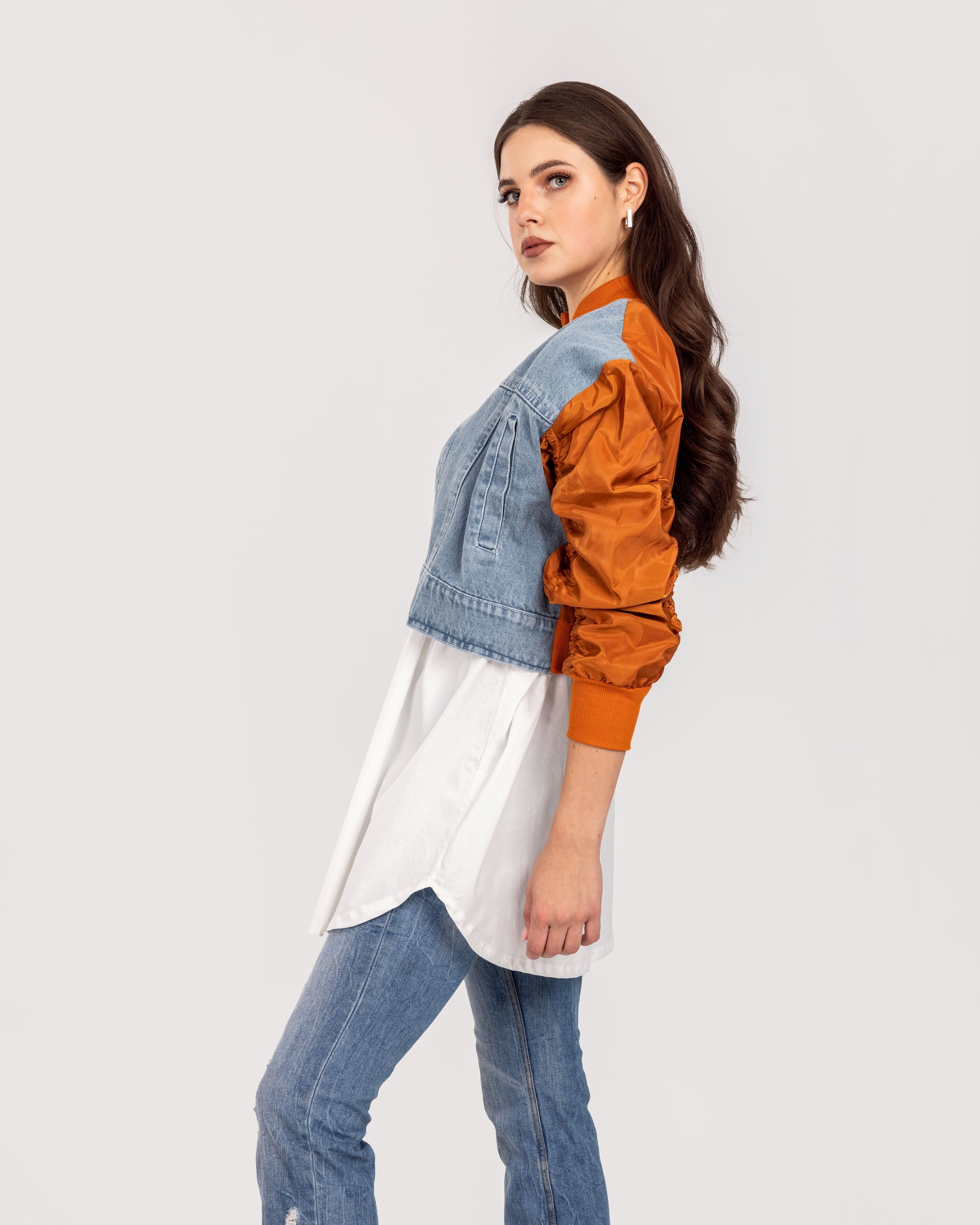 Maroon Waterproof x Denim Shirt