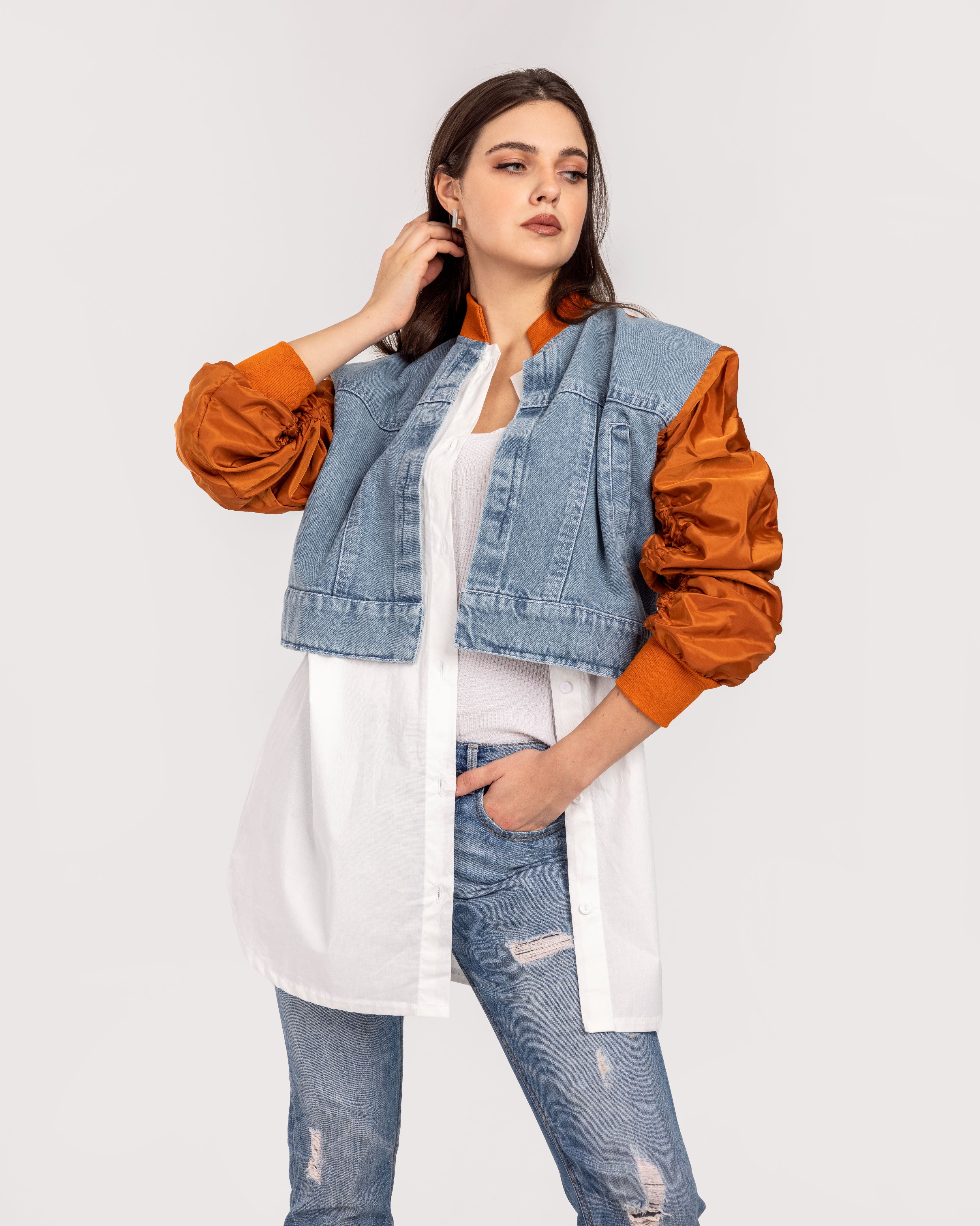 Maroon Waterproof x Denim Shirt