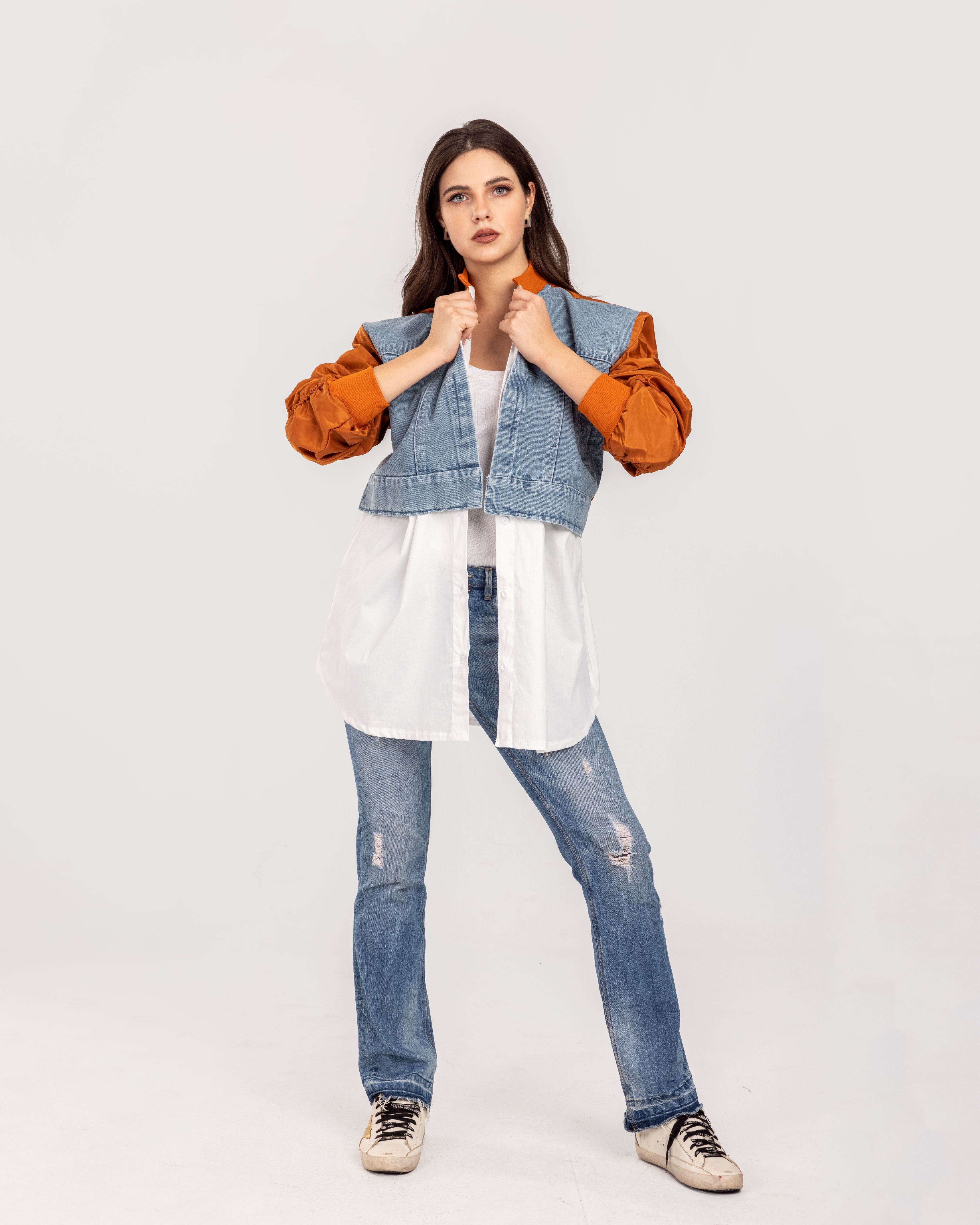 Maroon Waterproof x Denim Shirt