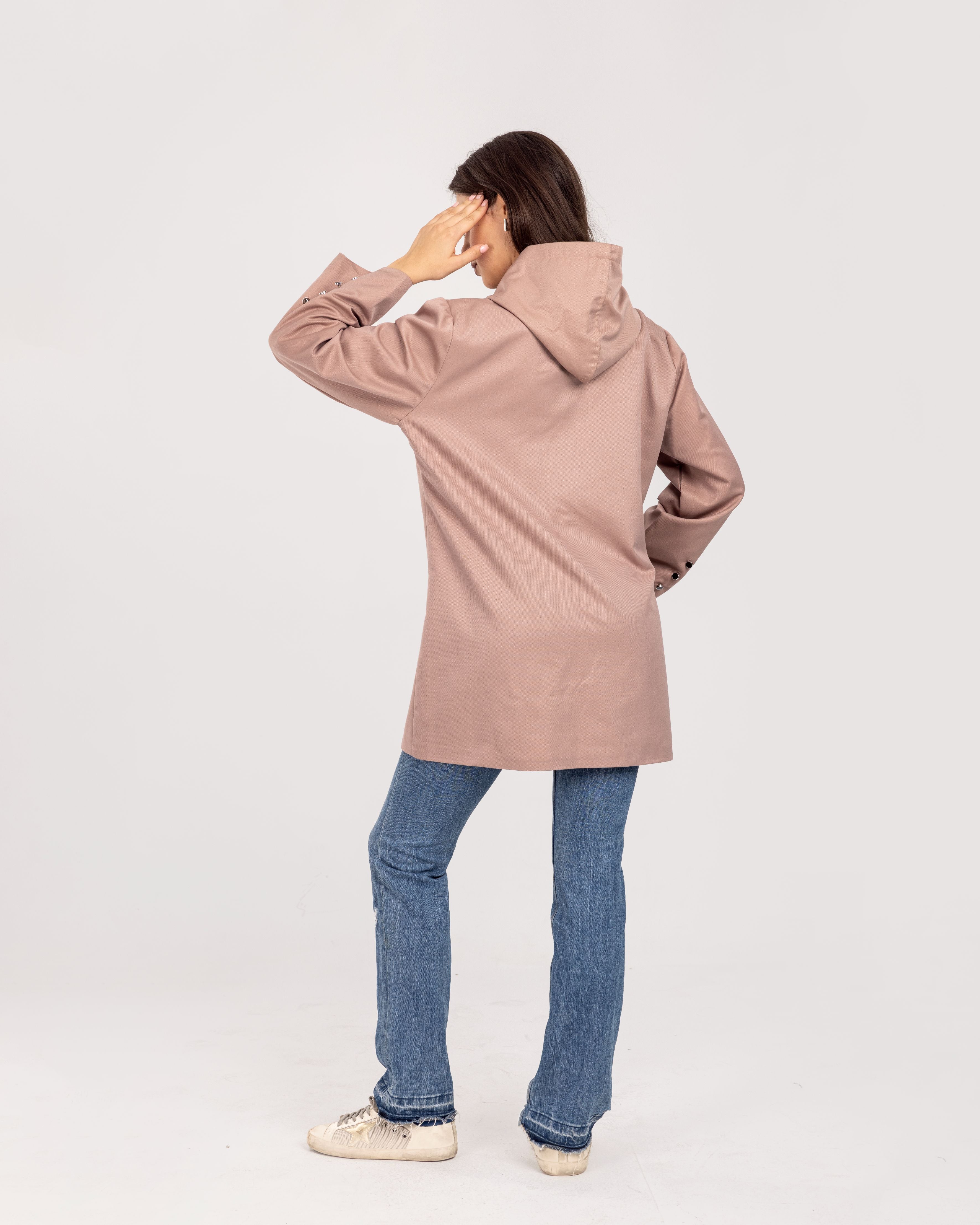 Beige Rose Hooded Blazer