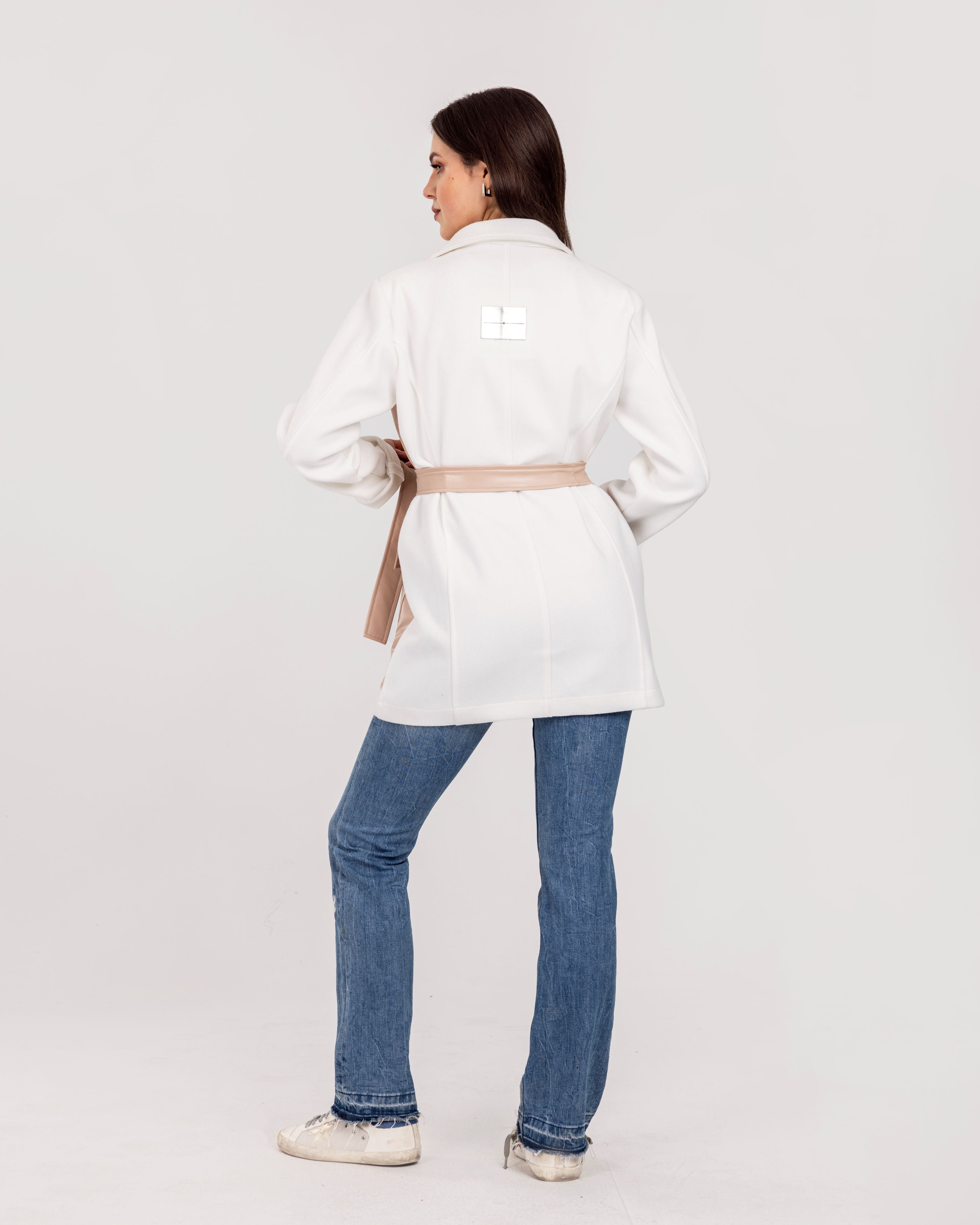 Powder Pink Cargo Leather Jacket