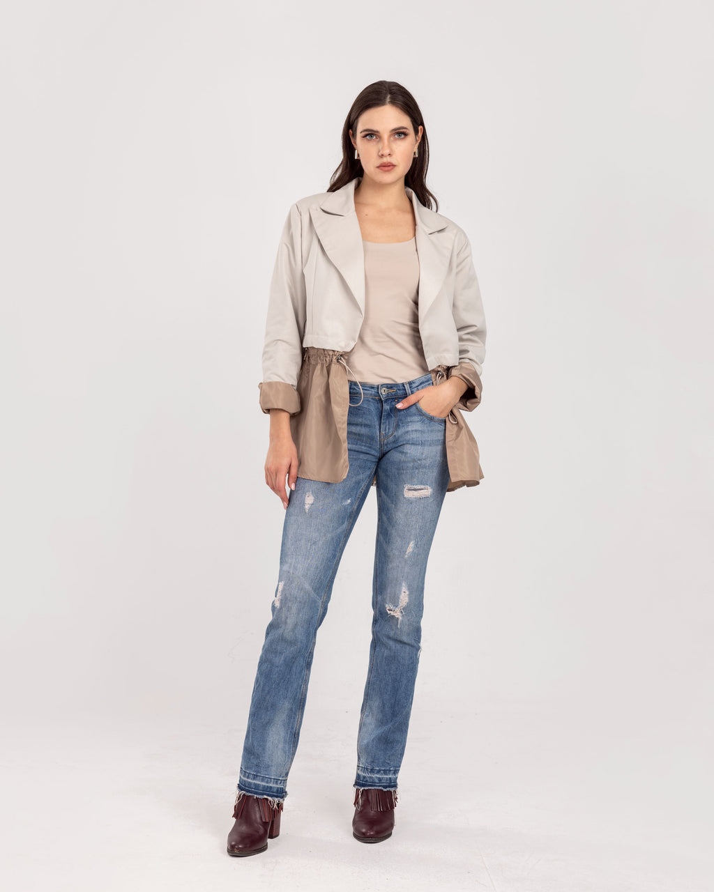 Creme Not So Cropped Jacket