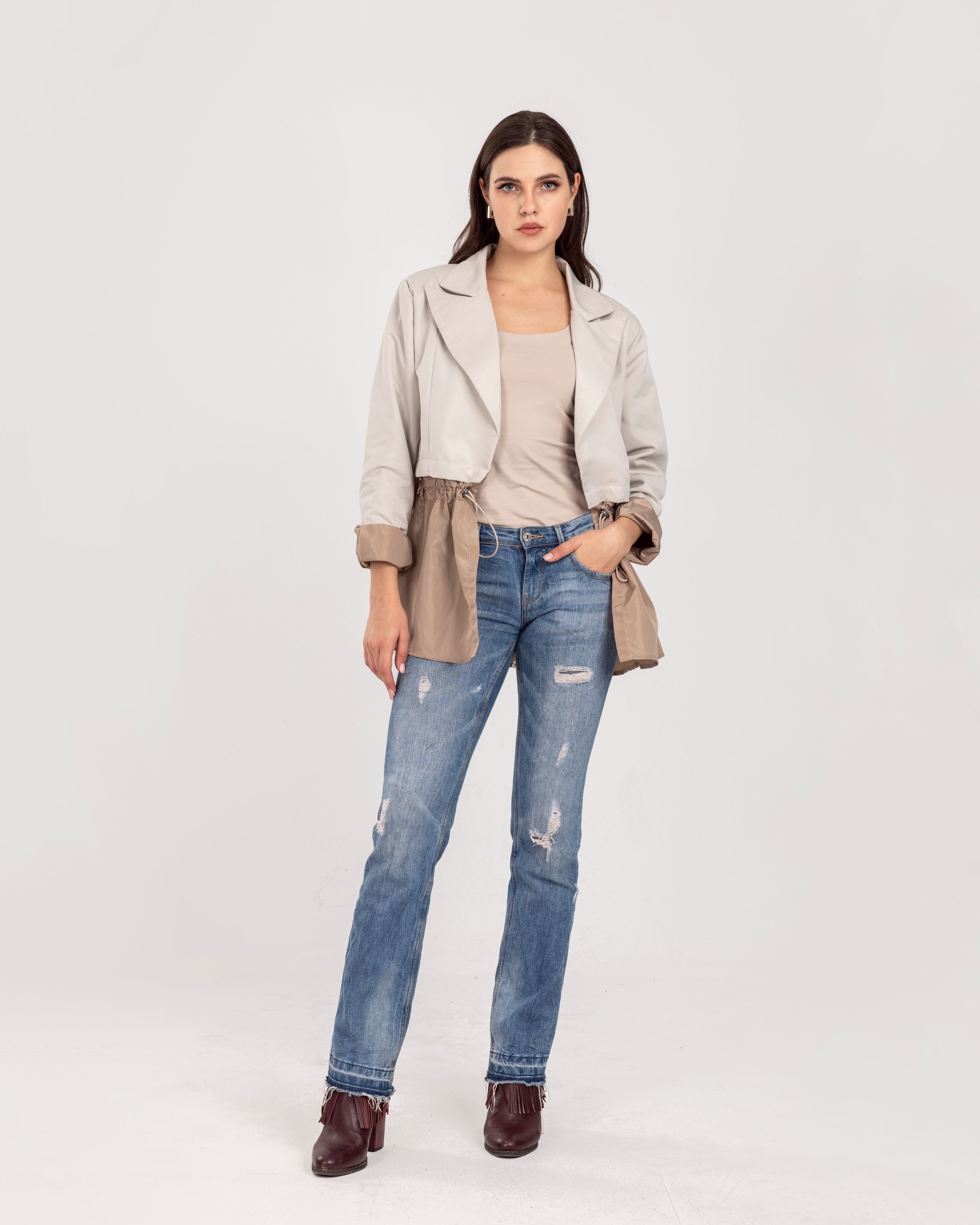 Creme Not So Cropped Jacket