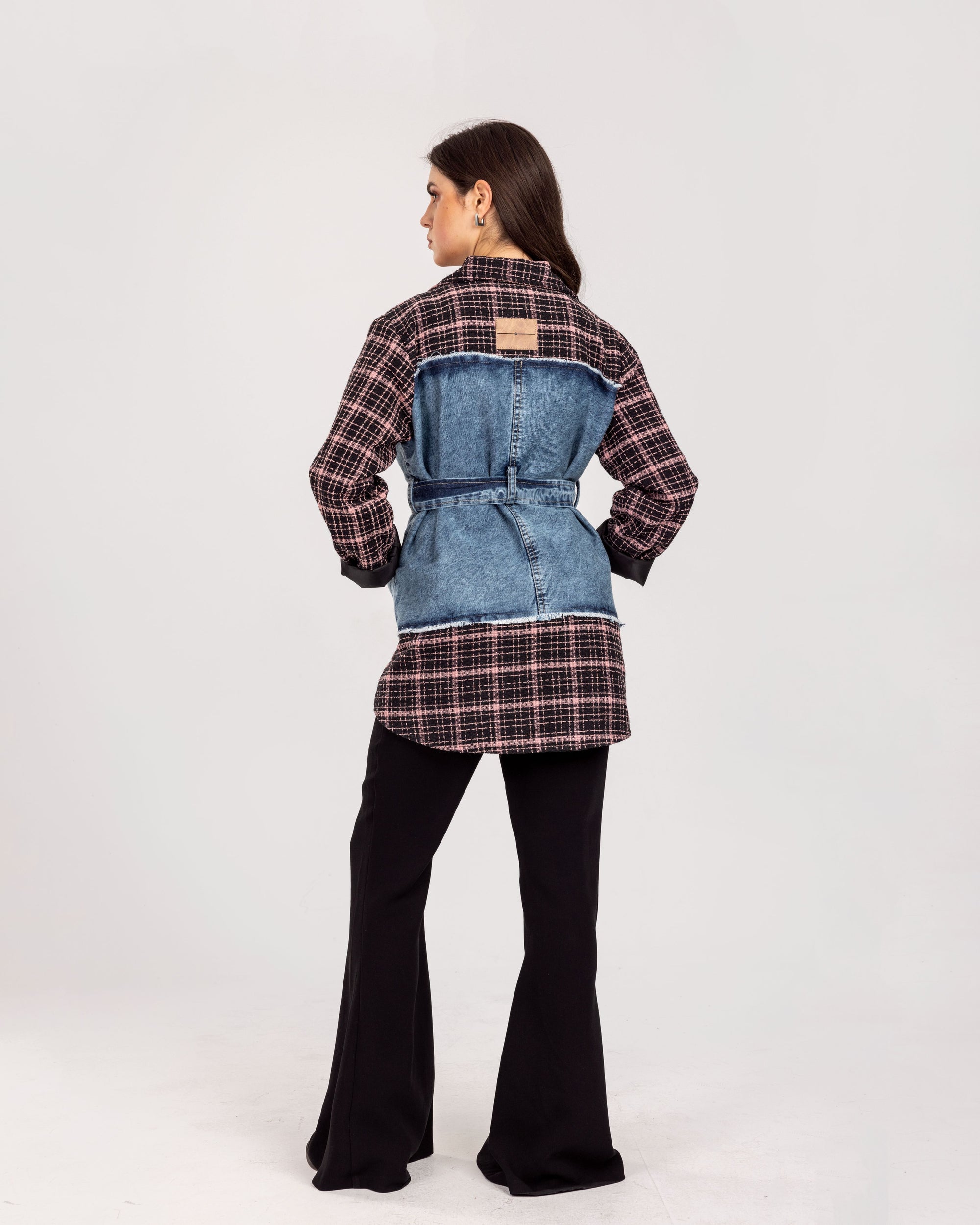 Denim x Black Tweed  Blazer