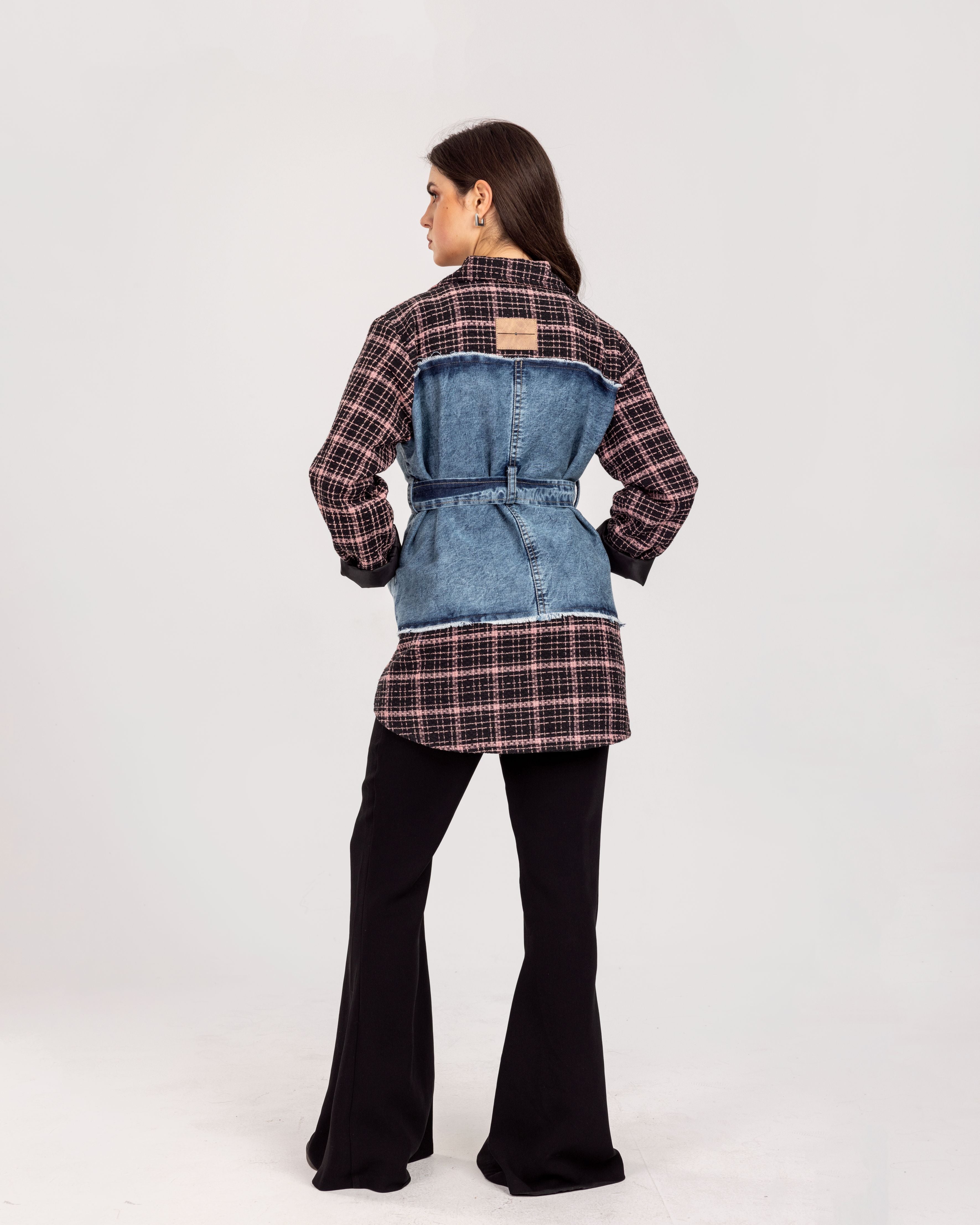 Denim x Black Tweed  Blazer