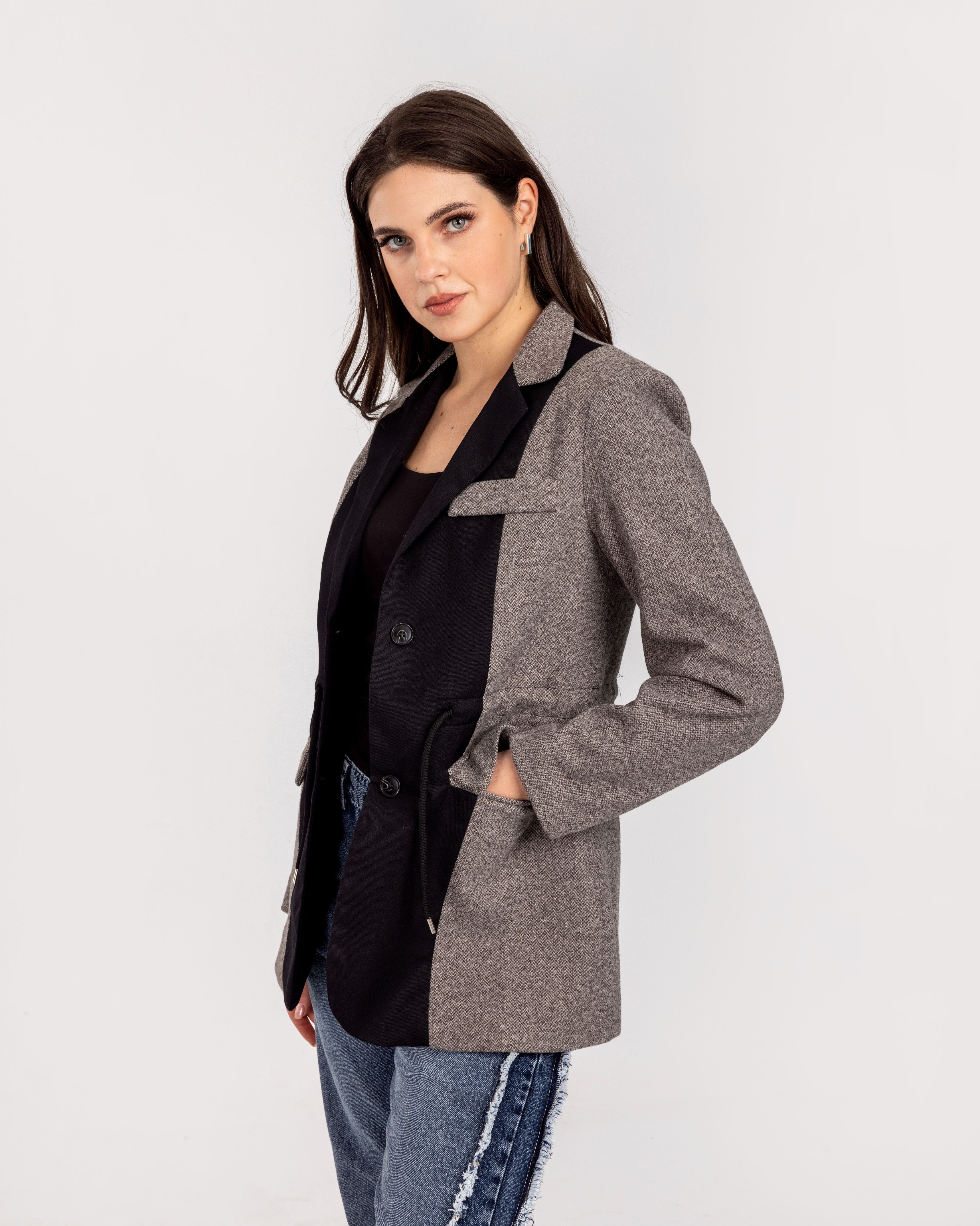 Gabardine x Tweed Blazer