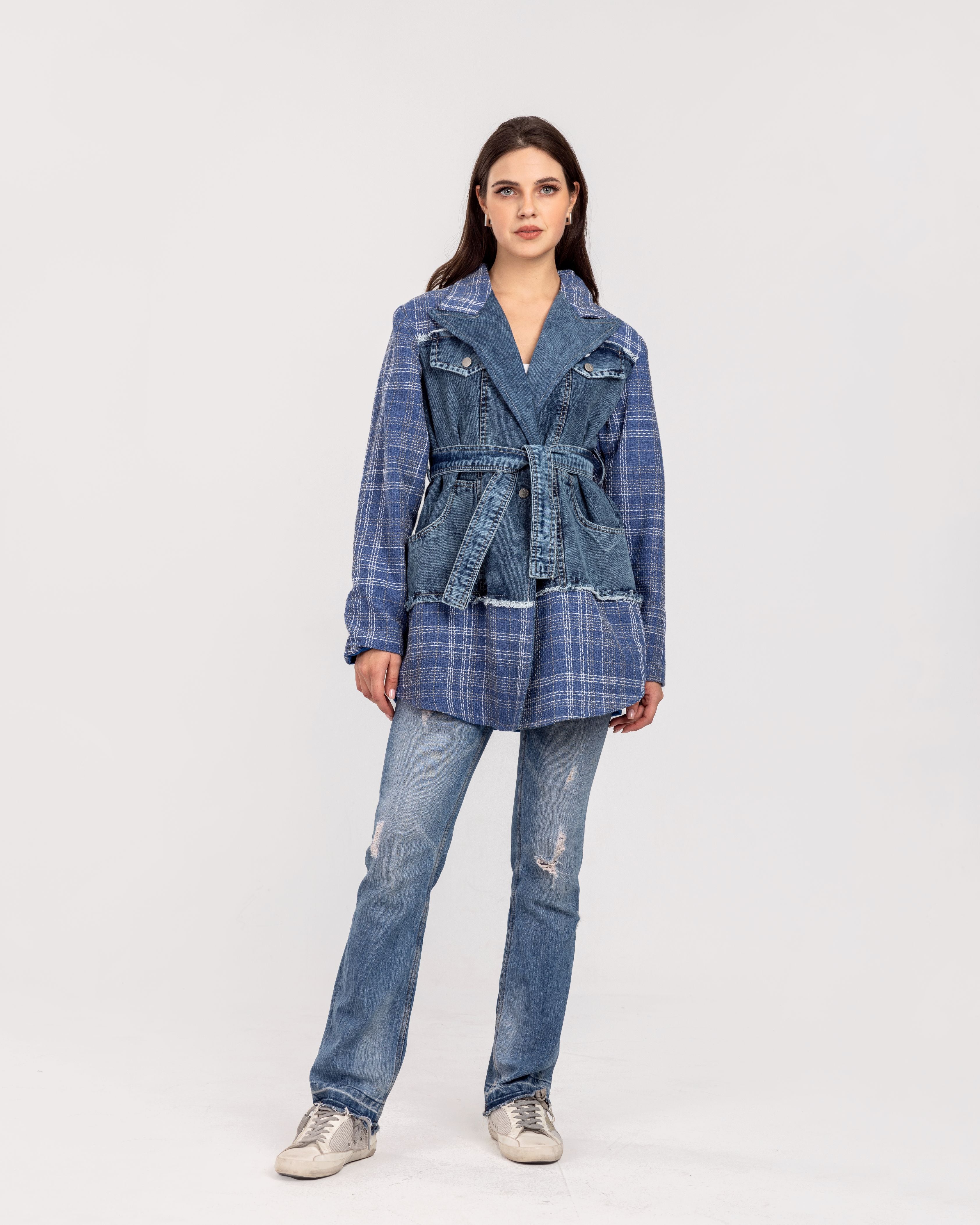 Denim x Blue  Tweed Blazer