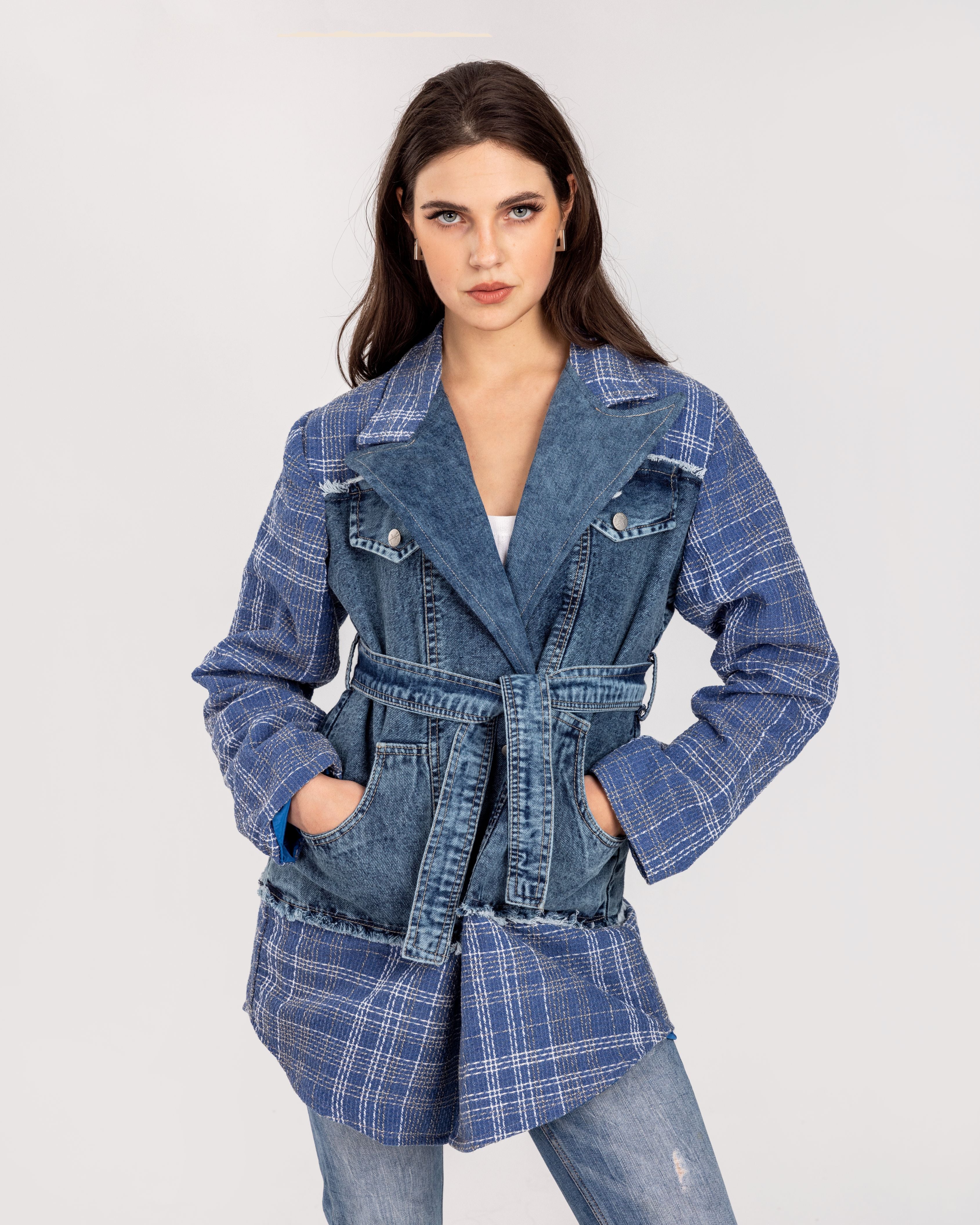 Denim x Blue  Tweed Blazer