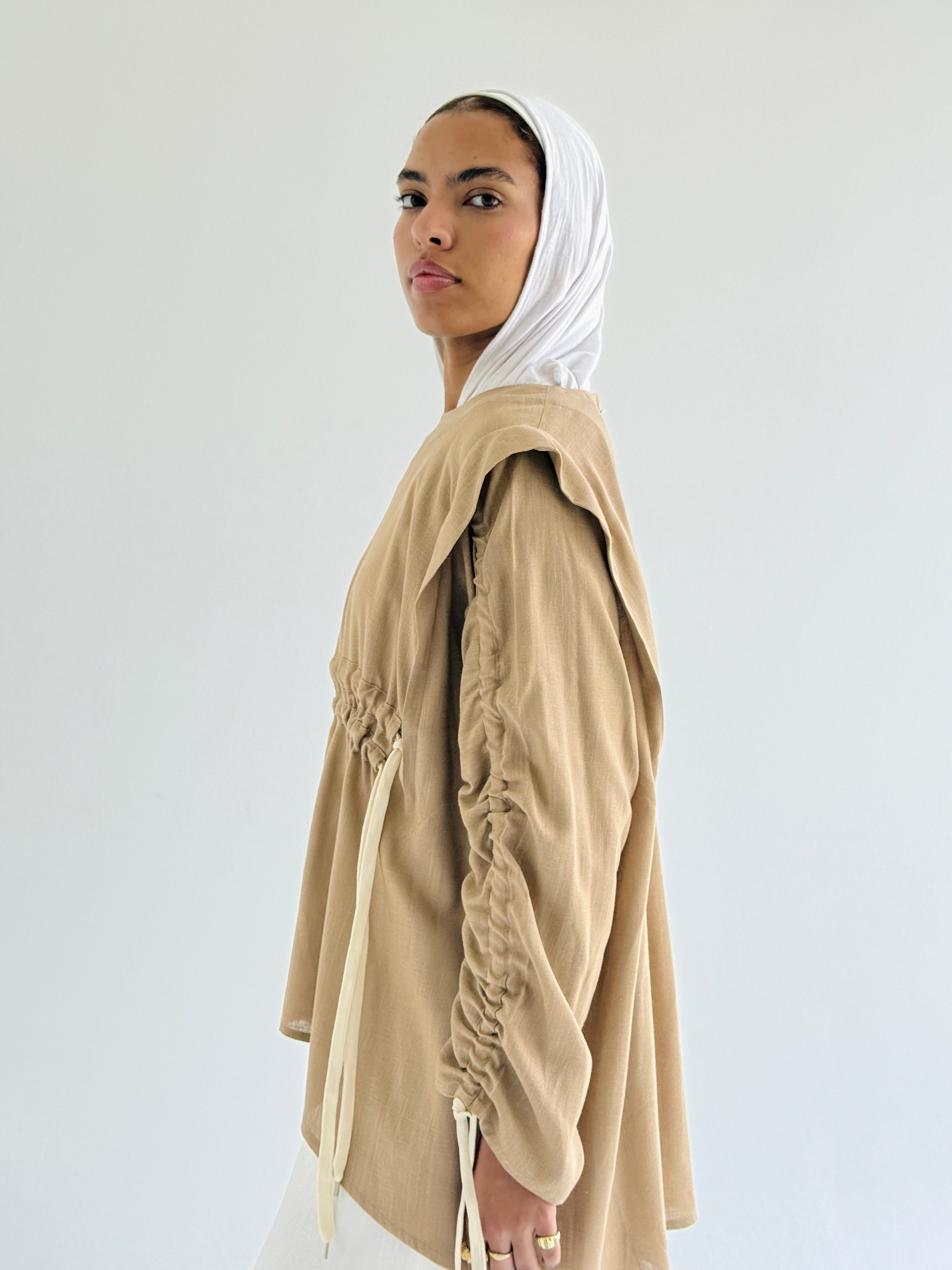 Cafe  Double Drawstring Top