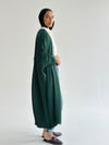 Green Pleated Cardigan