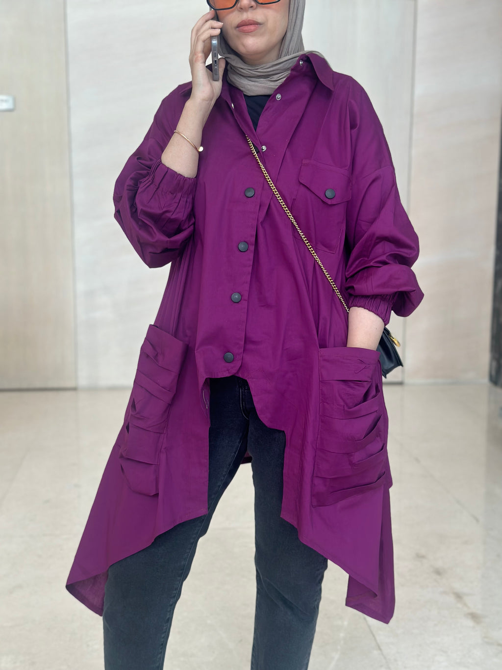 Purple Big Pockets Shirt