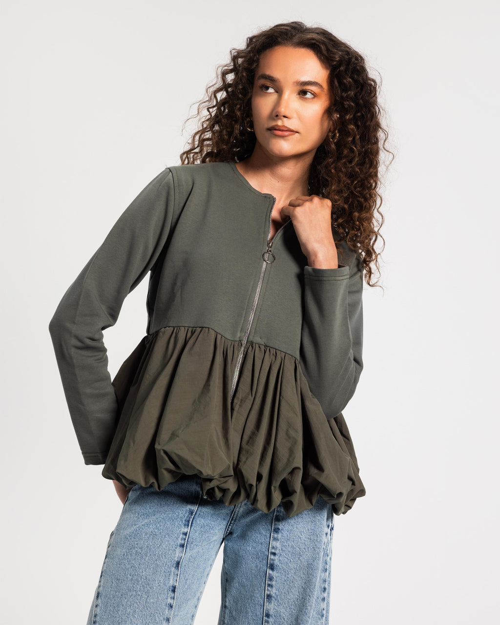 Olive Balloon Top
