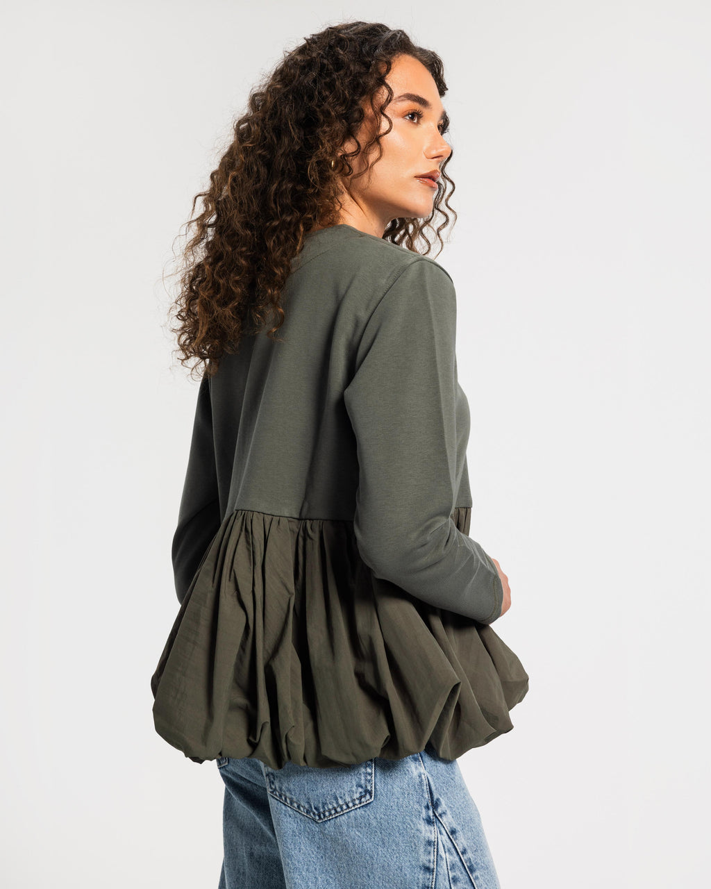 Olive Balloon Top