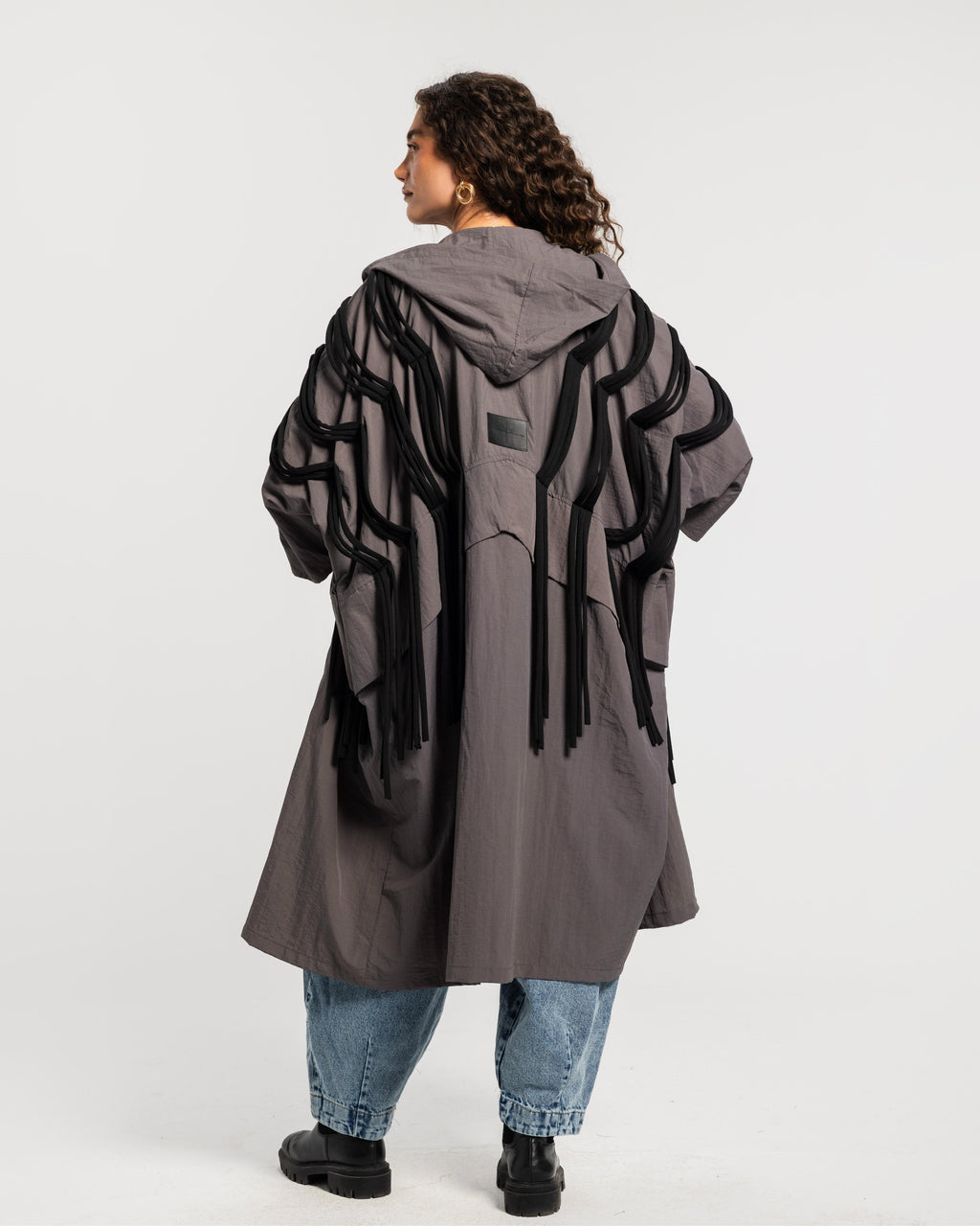 Grey Waterproof Fringes Cardigan