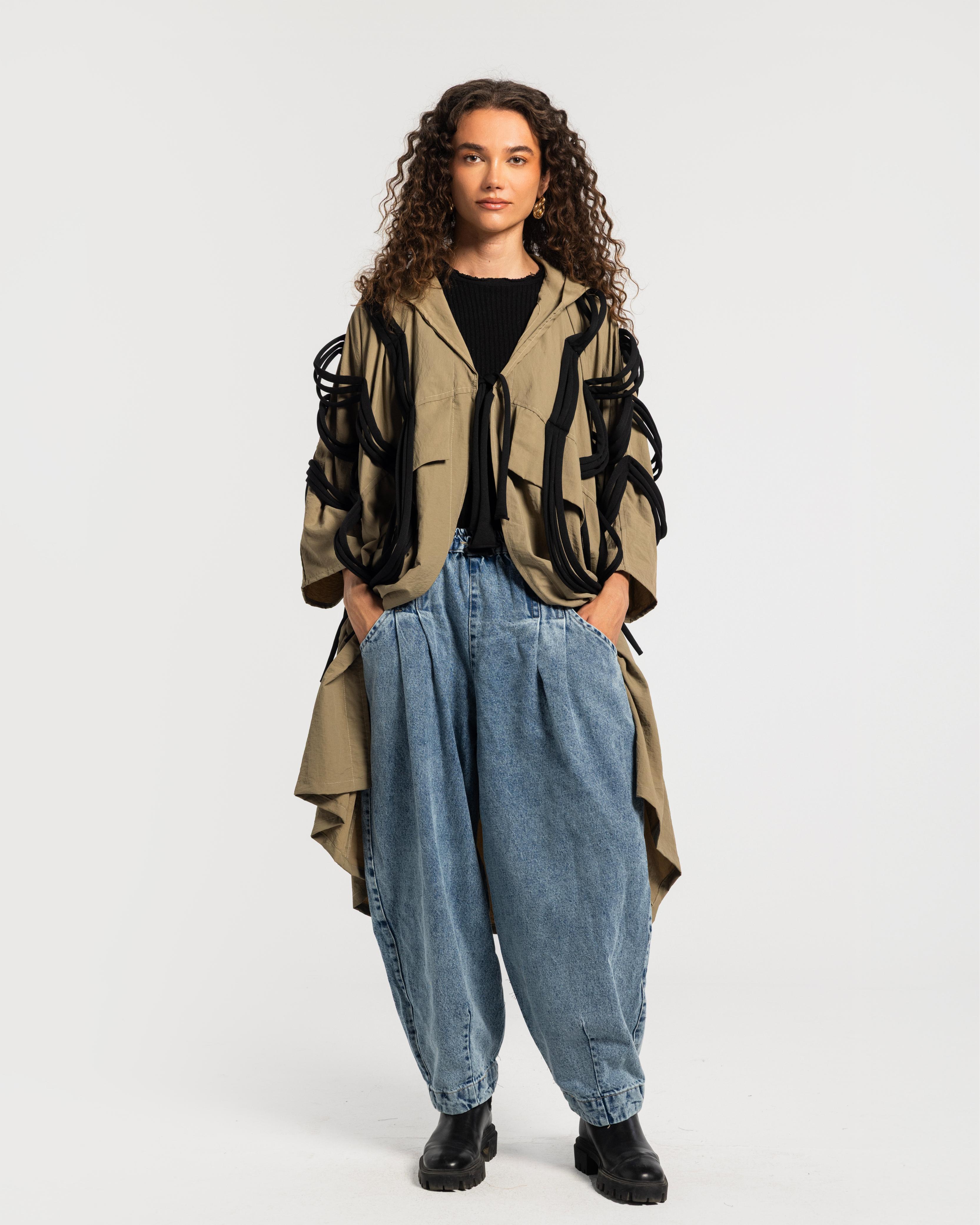 Beige Waterproof Fringes Cardigan