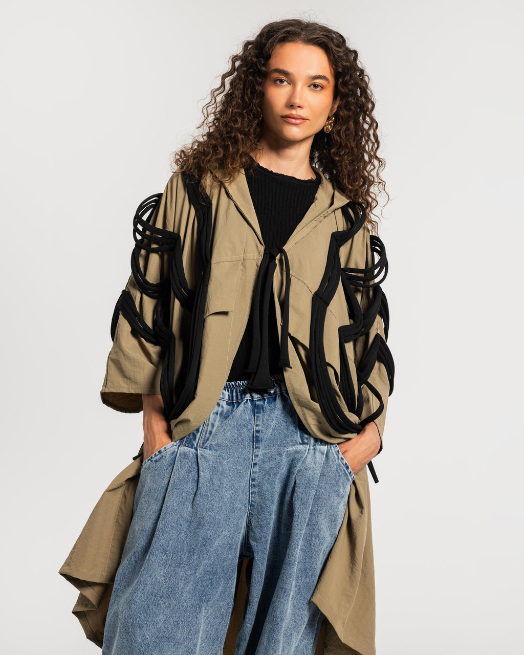 Beige Waterproof Fringes Cardigan