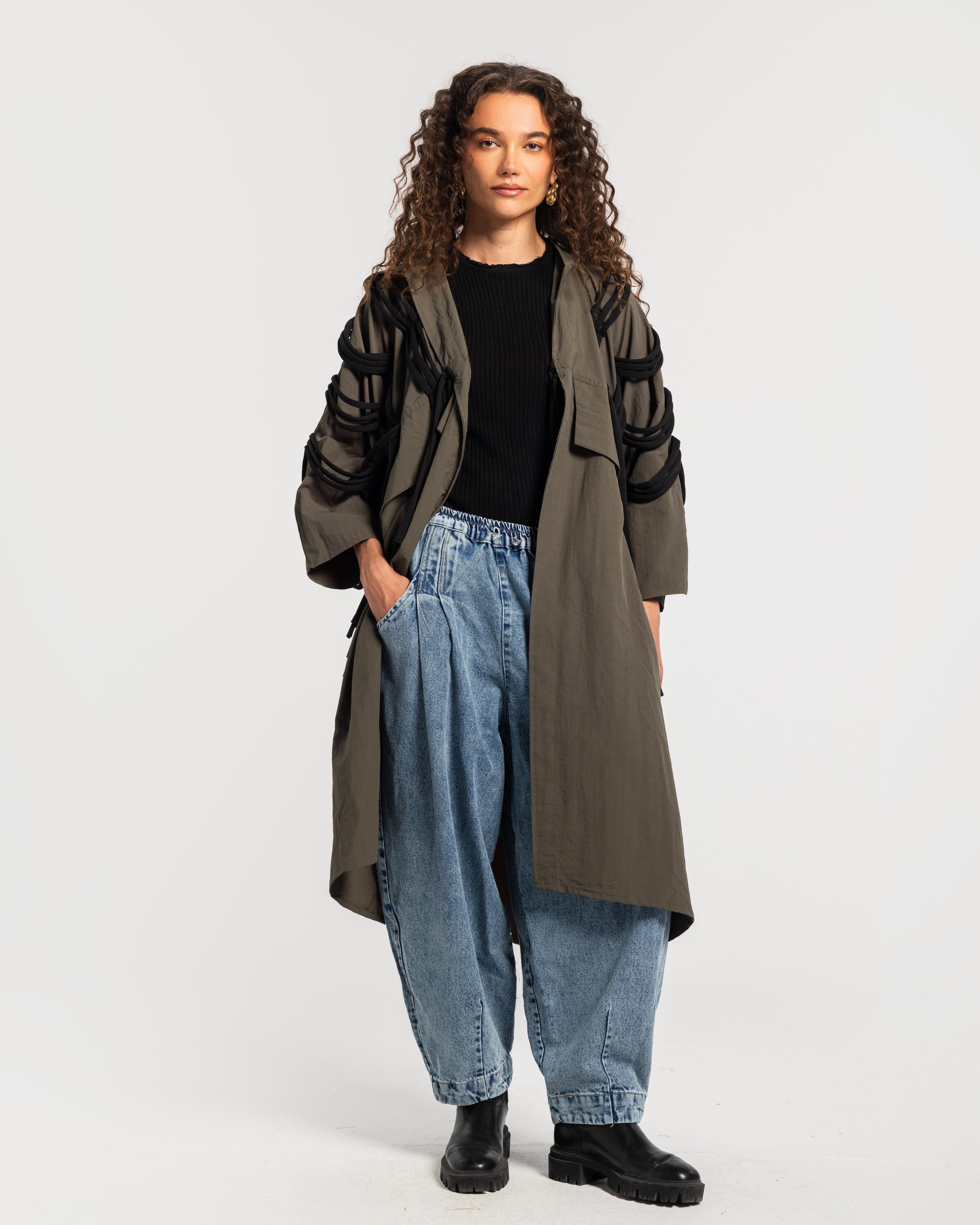 Olive Waterproof Fringes Cardigan