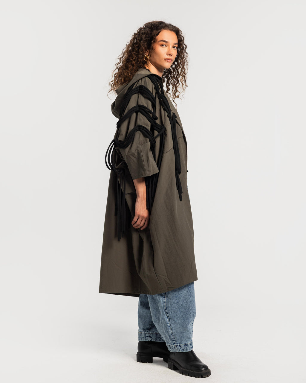 Olive Waterproof Fringes Cardigan