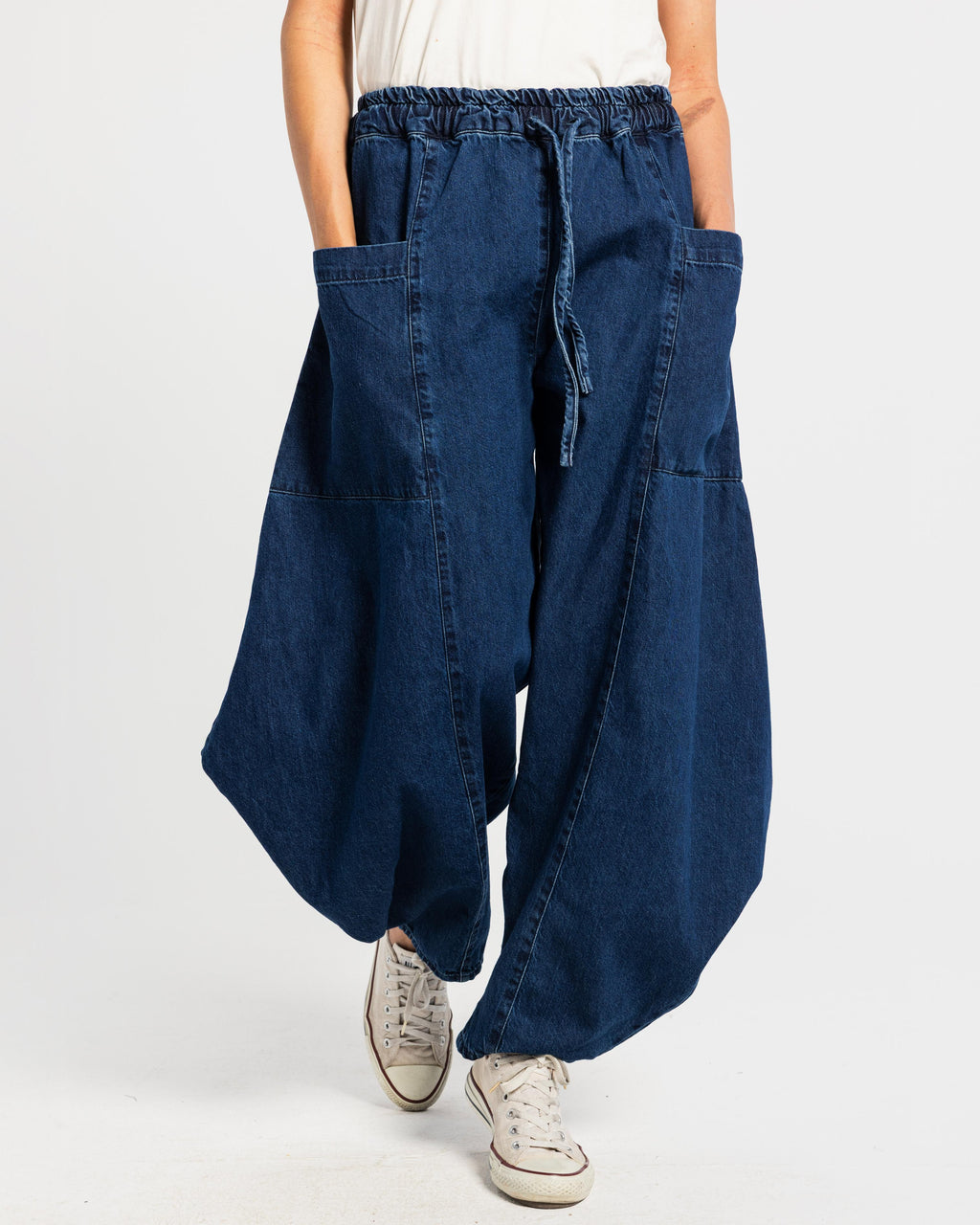 Blue Parachute Denim Pants